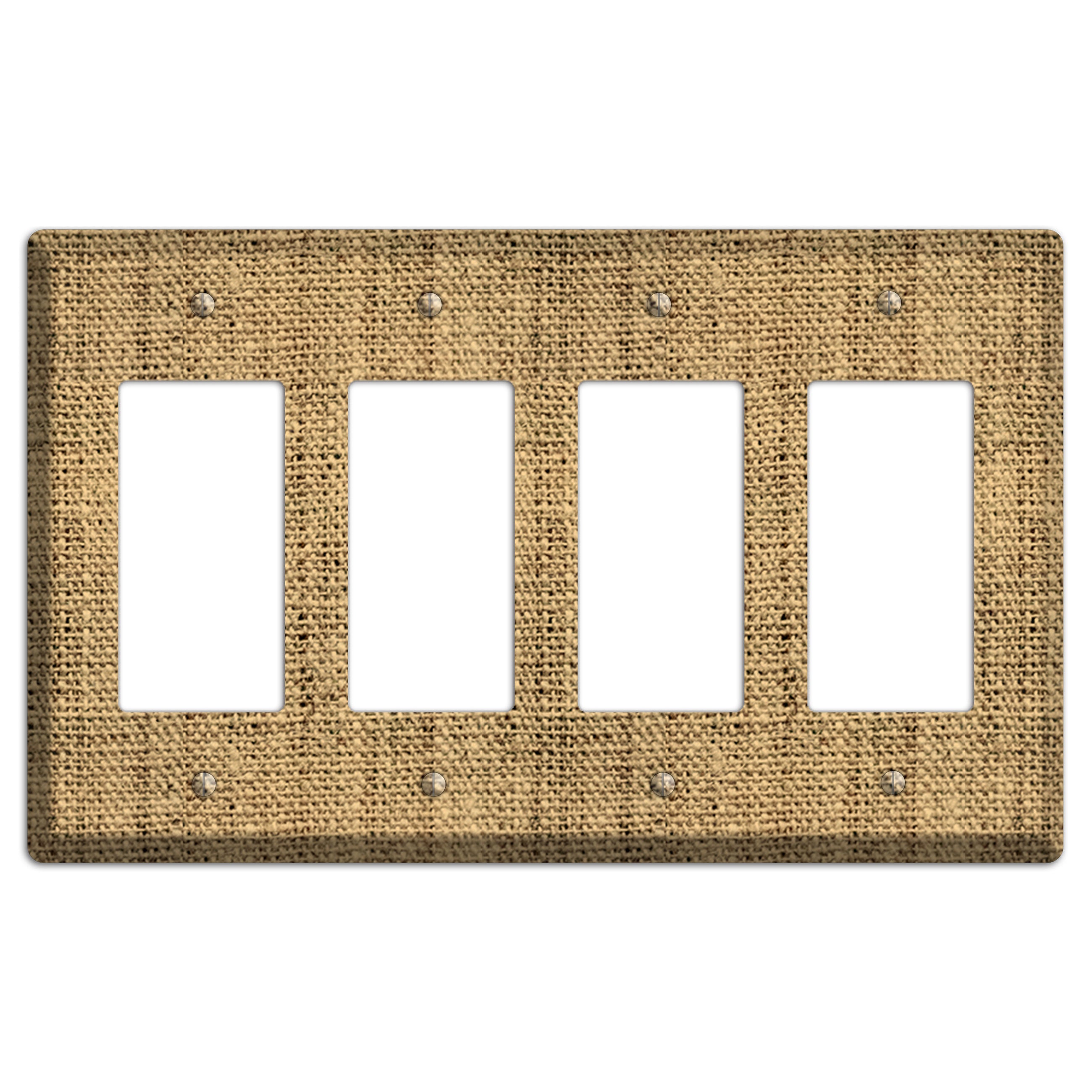 Teak Burlap 4 Rocker Wallplate