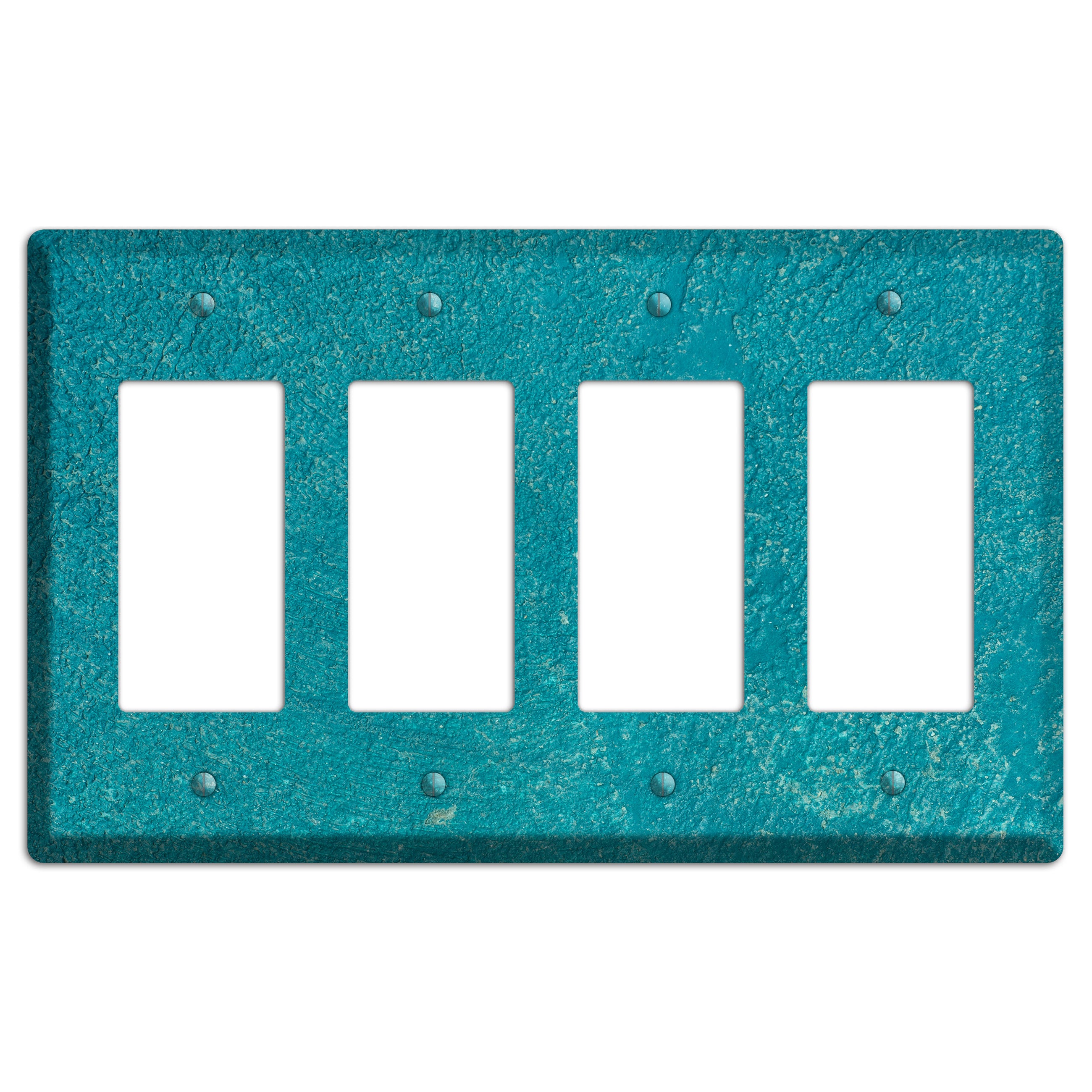 Teal concrete 4 Rocker Wallplate