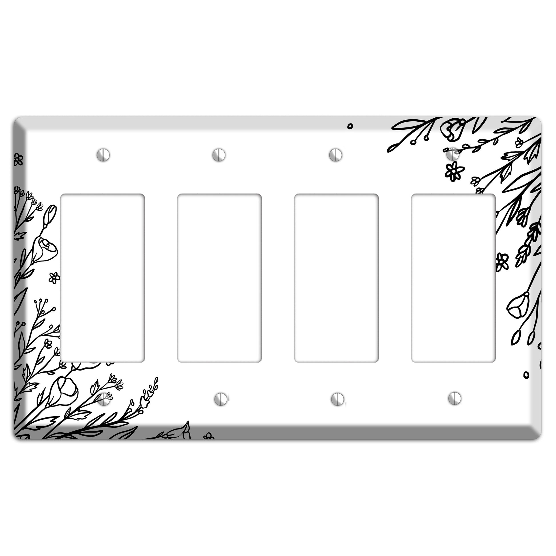 Hand-Drawn Floral 35 4 Rocker Wallplate
