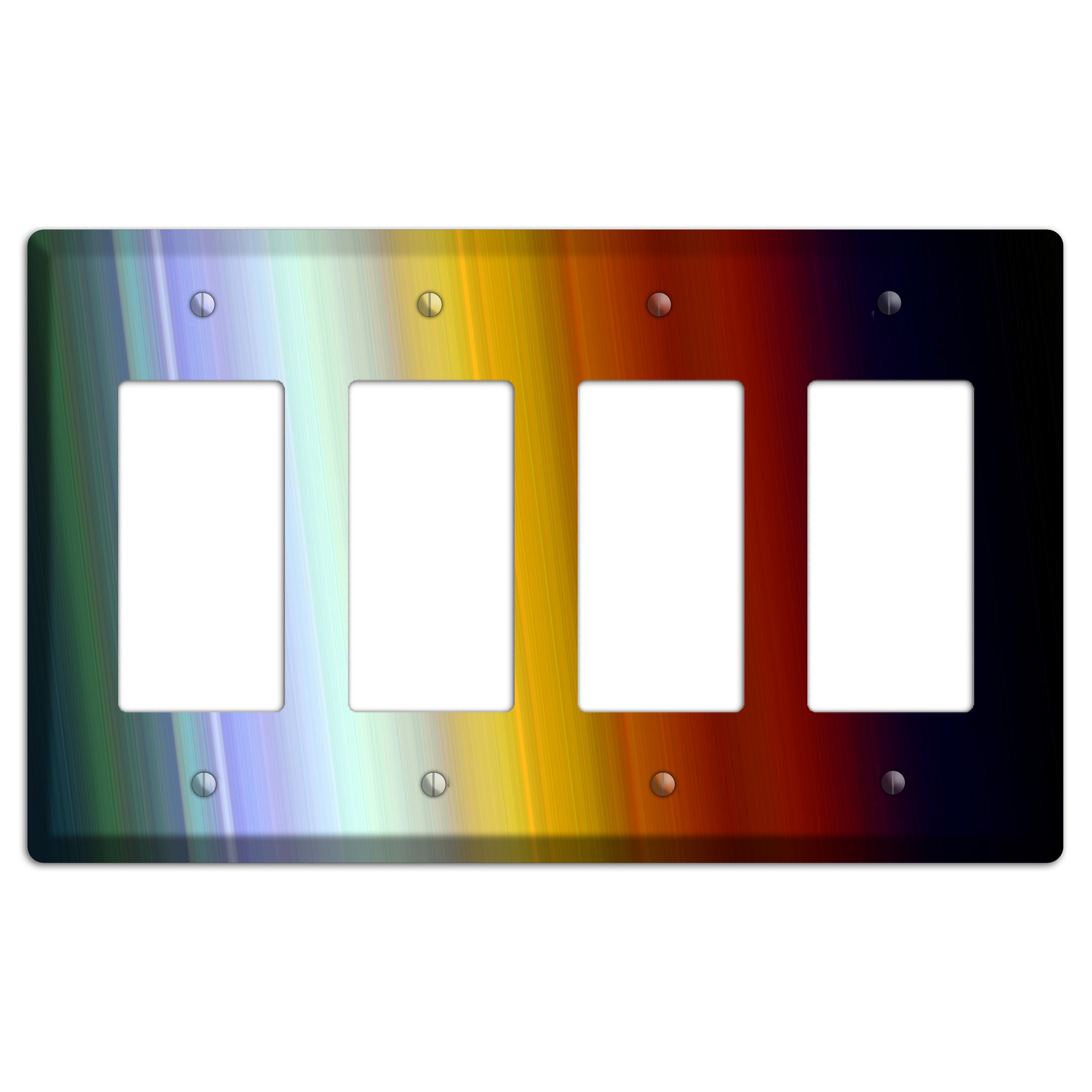 Green Teal Lavender Yellow Ray of Light 4 Rocker Wallplate