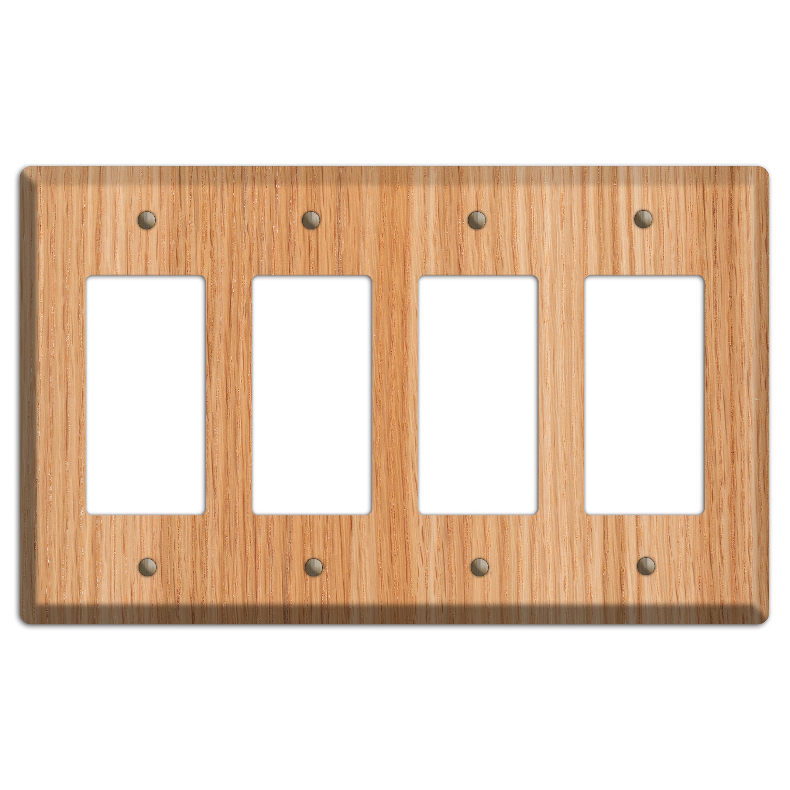 Red Oak Wood Four rocker Switchplate