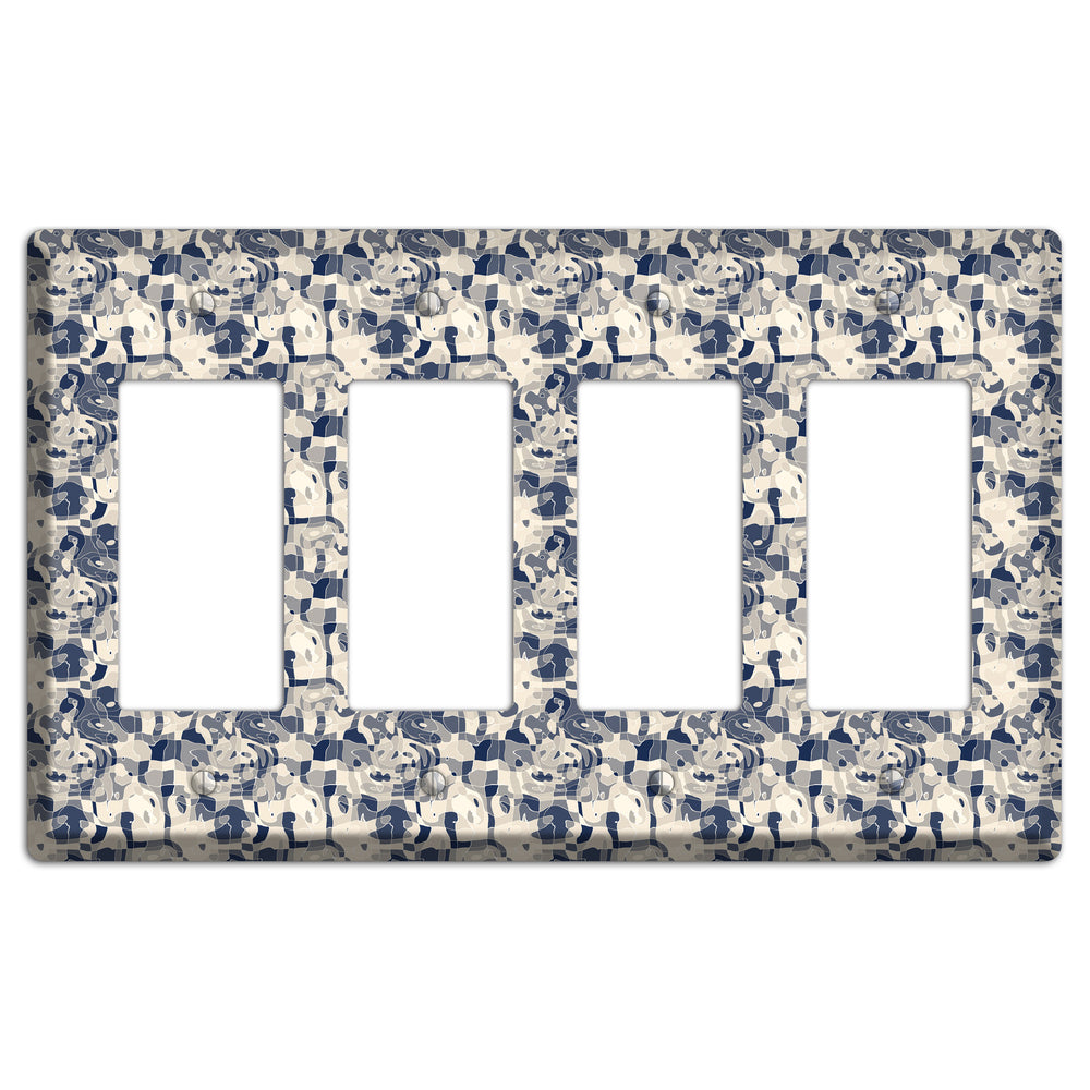 Multi Olive Bubble Dots 4 Rocker Wallplate