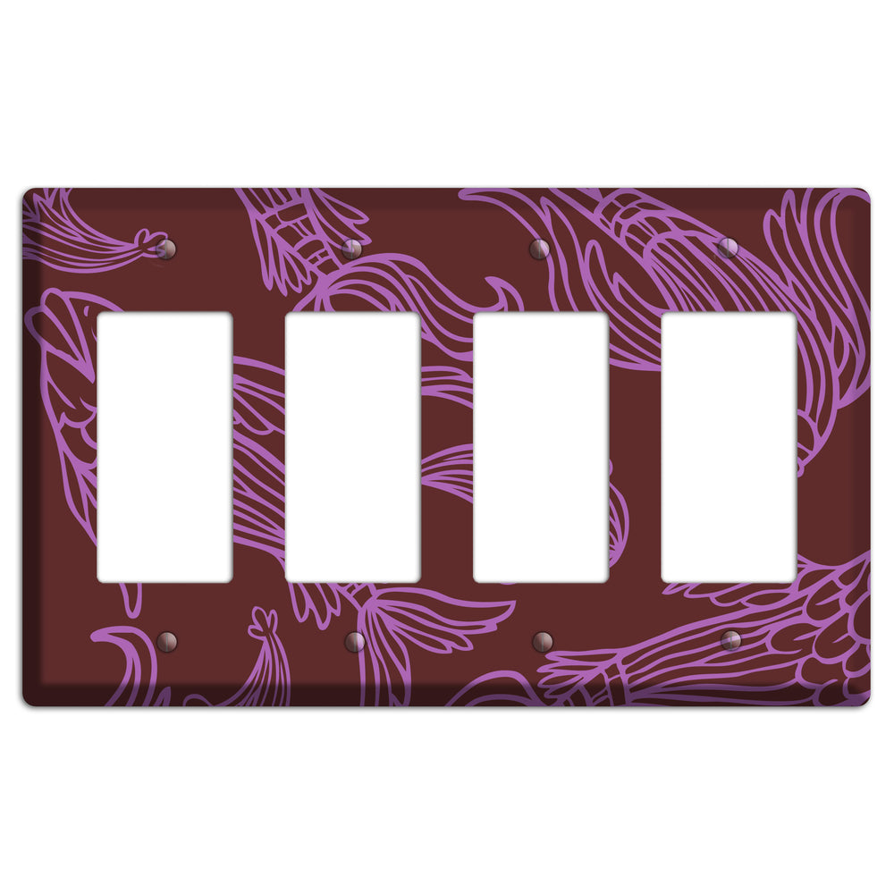 Purple and Pink Koi 4 Rocker Wallplate