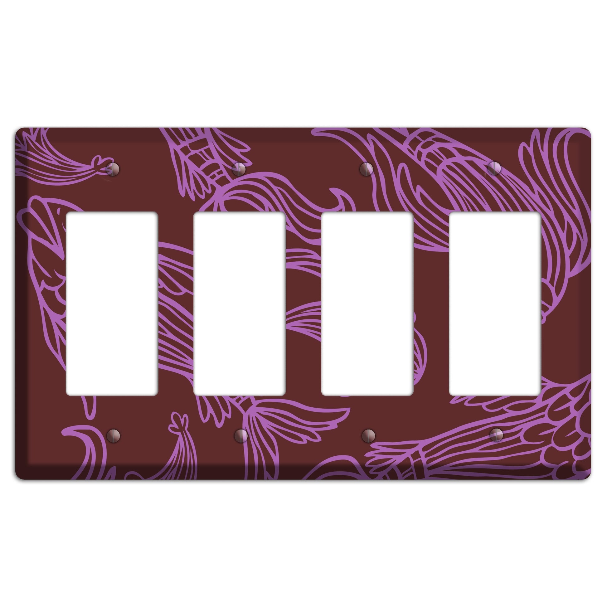 Purple and Pink Koi 4 Rocker Wallplate