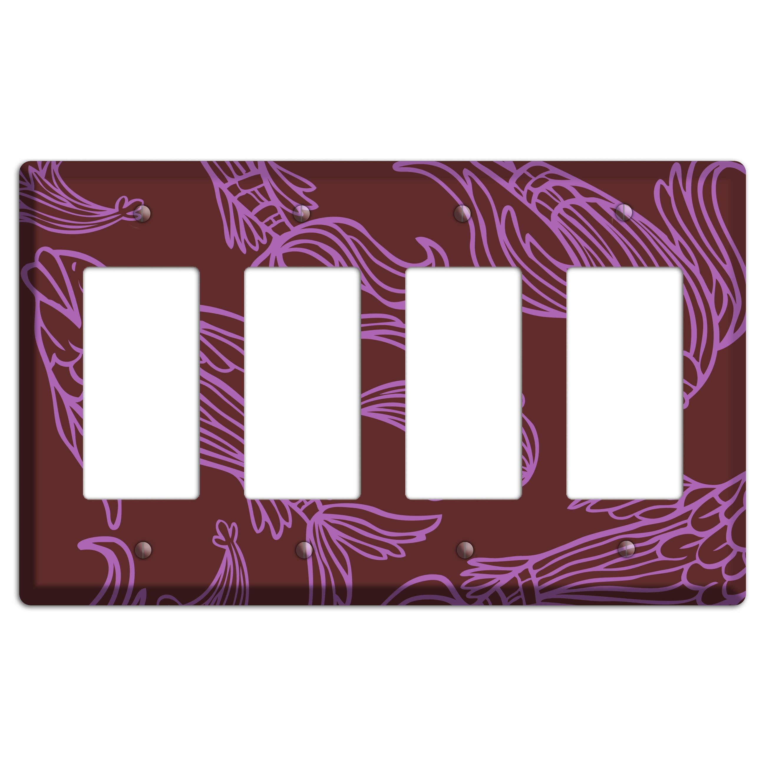 Purple and Pink Koi 4 Rocker Wallplate