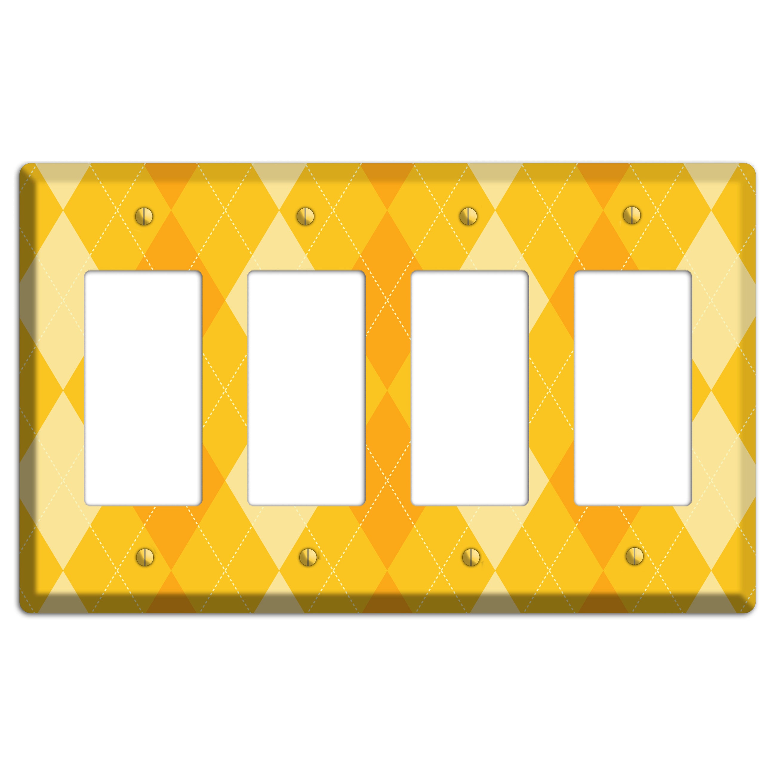 Yellow Argyle 4 Rocker Wallplate