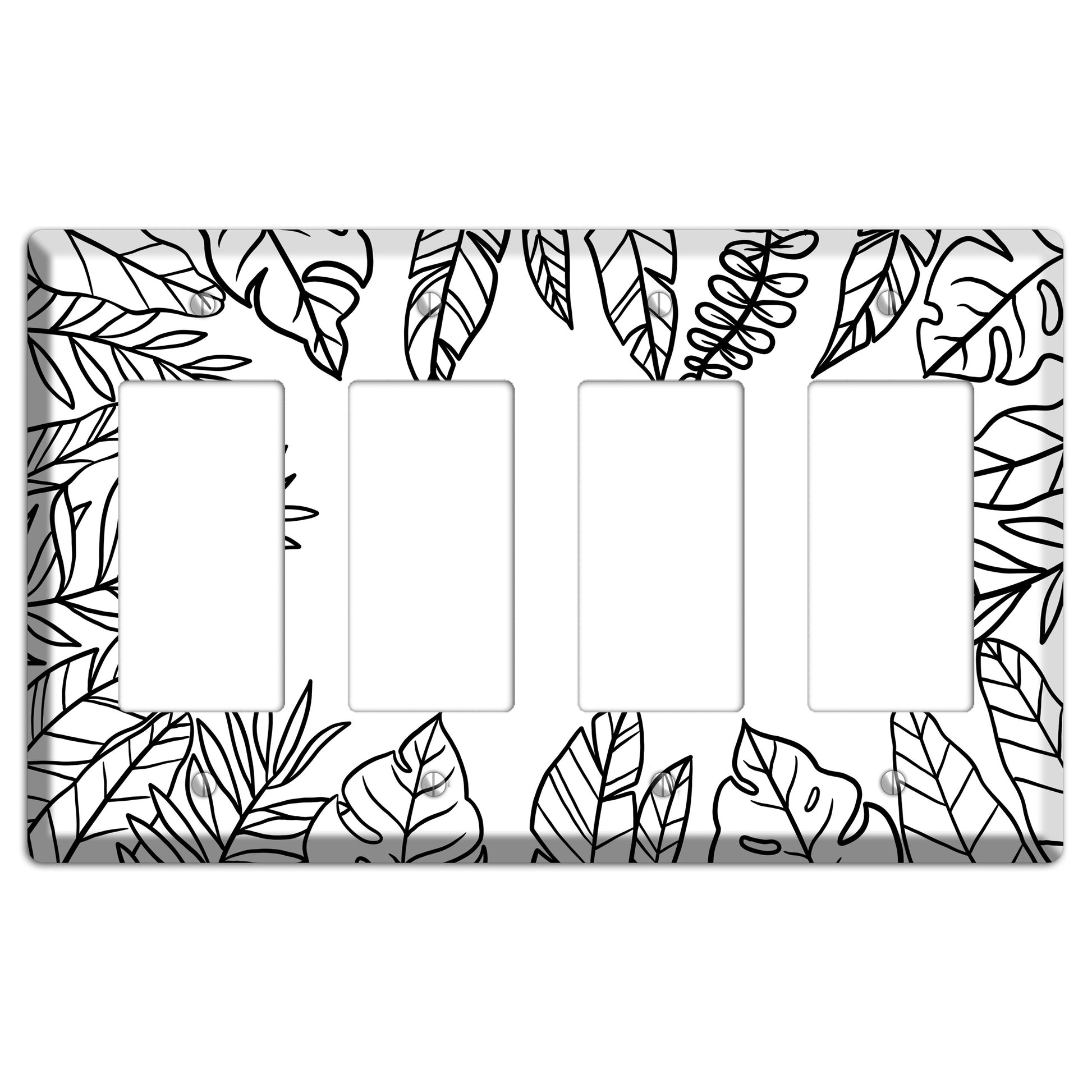 Hand-Drawn Leaves 5 4 Rocker Wallplate