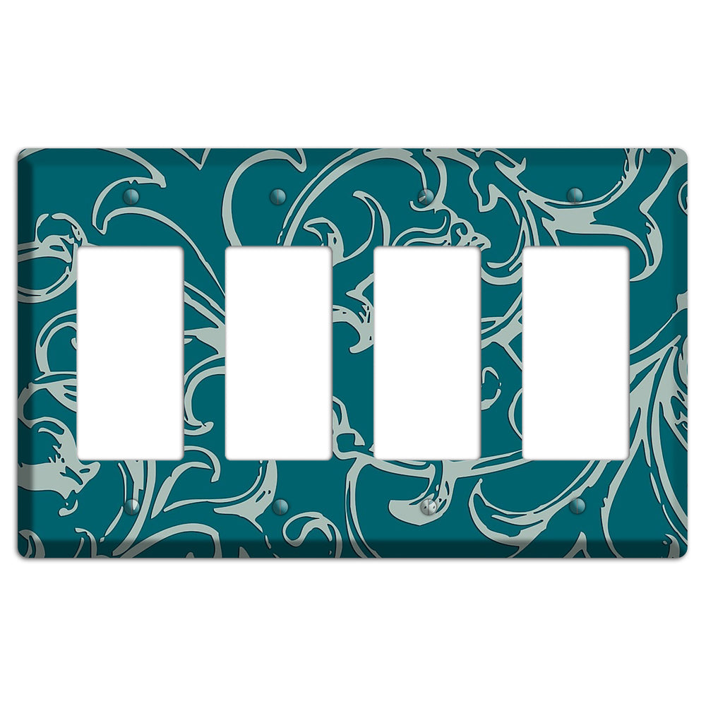 Victorian Teal 4 Rocker Wallplate