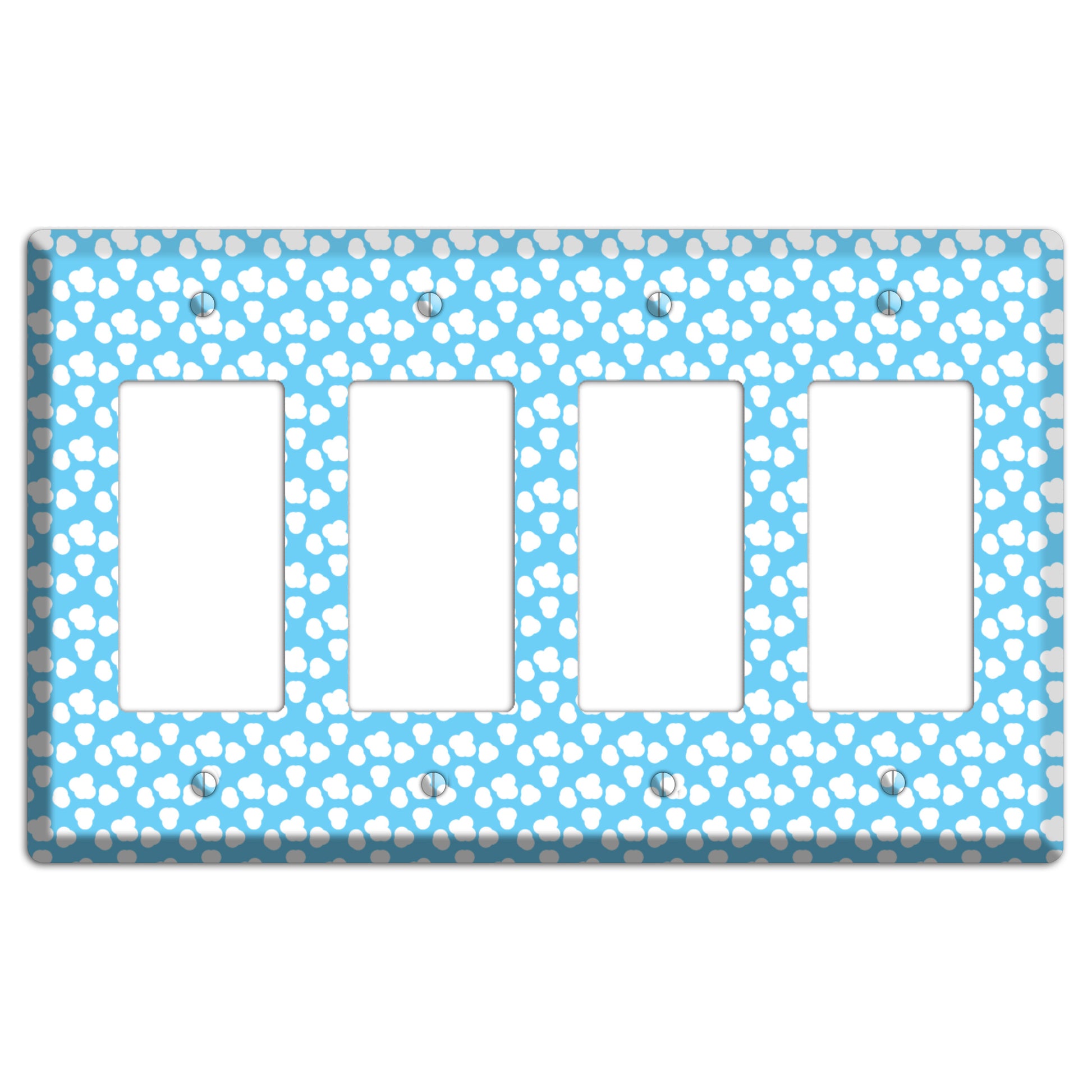 Blue Small Clouds 4 Rocker Wallplate