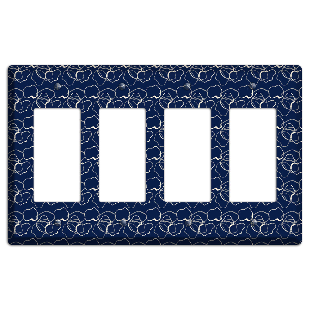 Blue with Irregular Circles 4 Rocker Wallplate