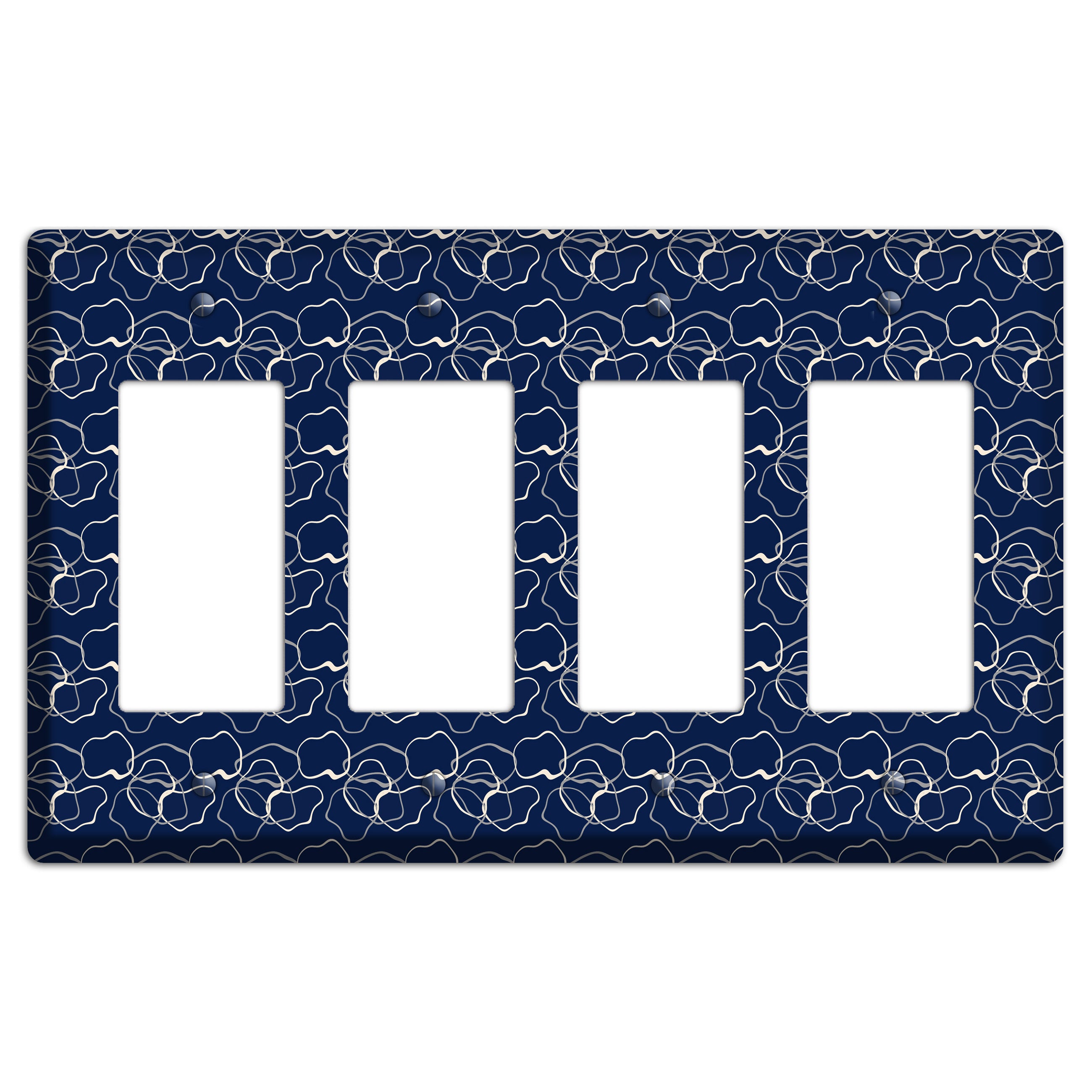 Blue with Irregular Circles 4 Rocker Wallplate