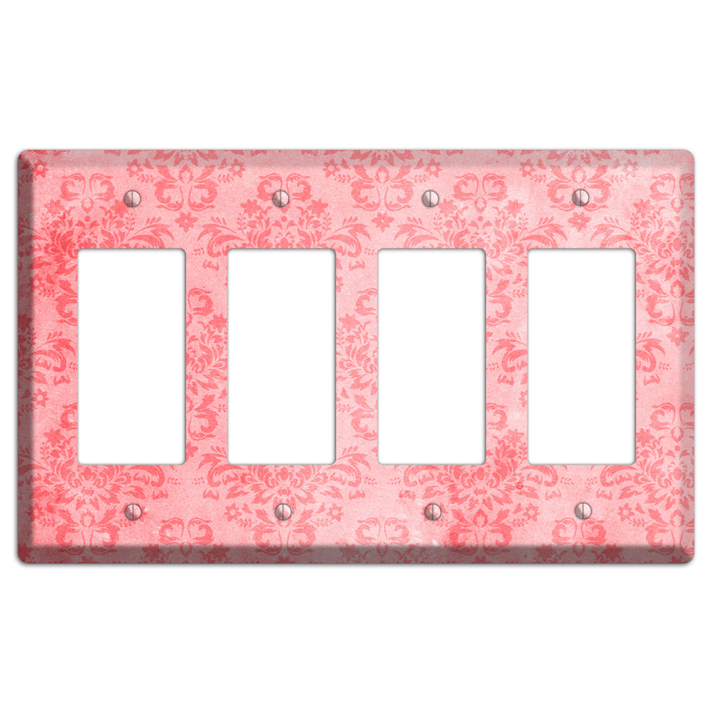 Rose Bud Soft Coral 4 Rocker Wallplate