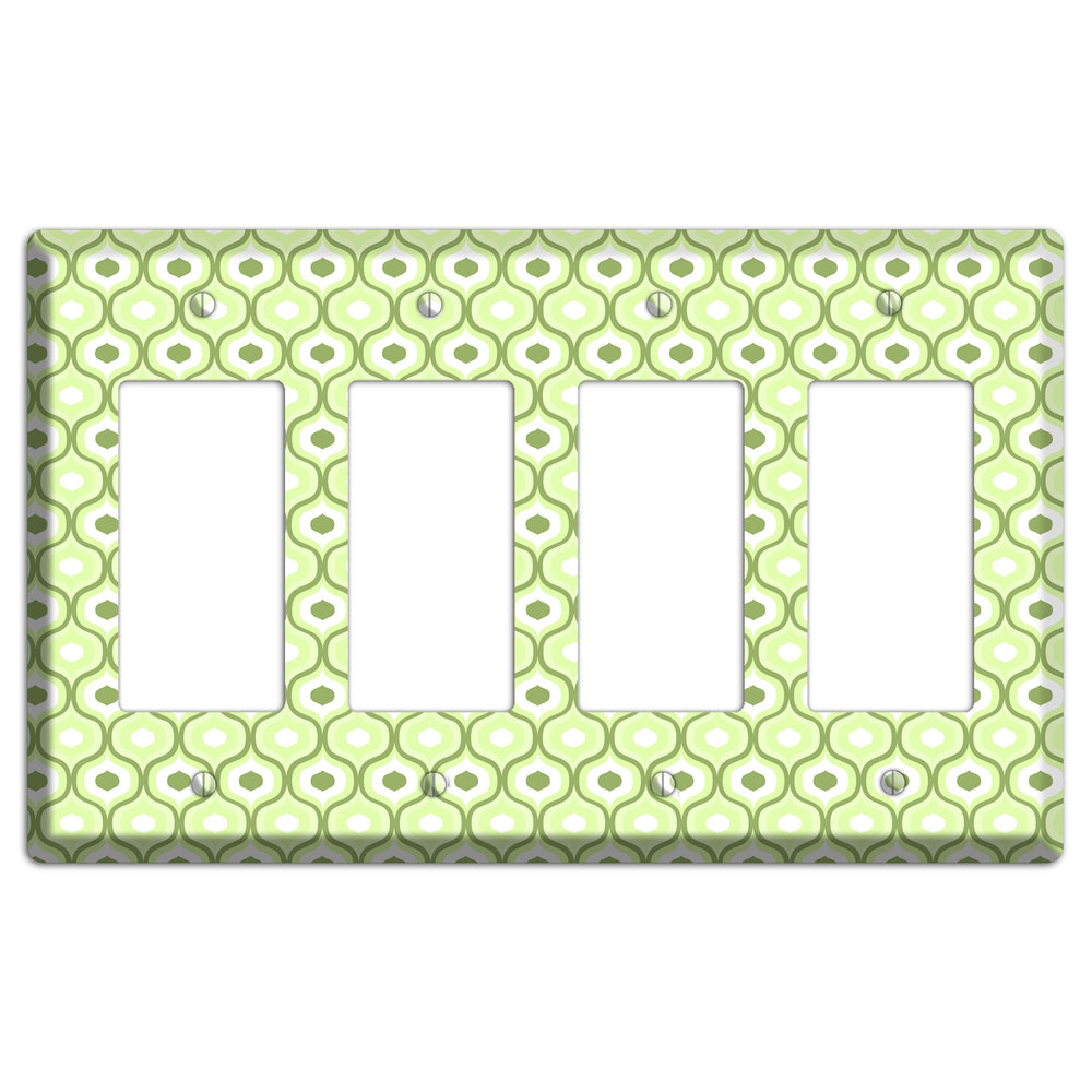 Multi Green Double Scallop 2 4 Rocker Wallplate