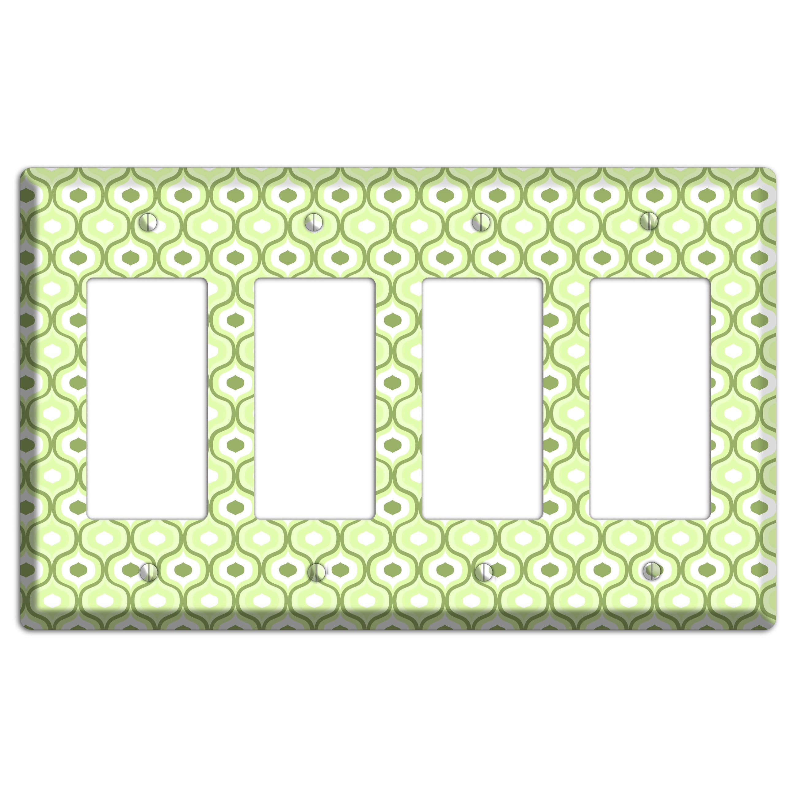 Multi Green Double Scallop 2 4 Rocker Wallplate