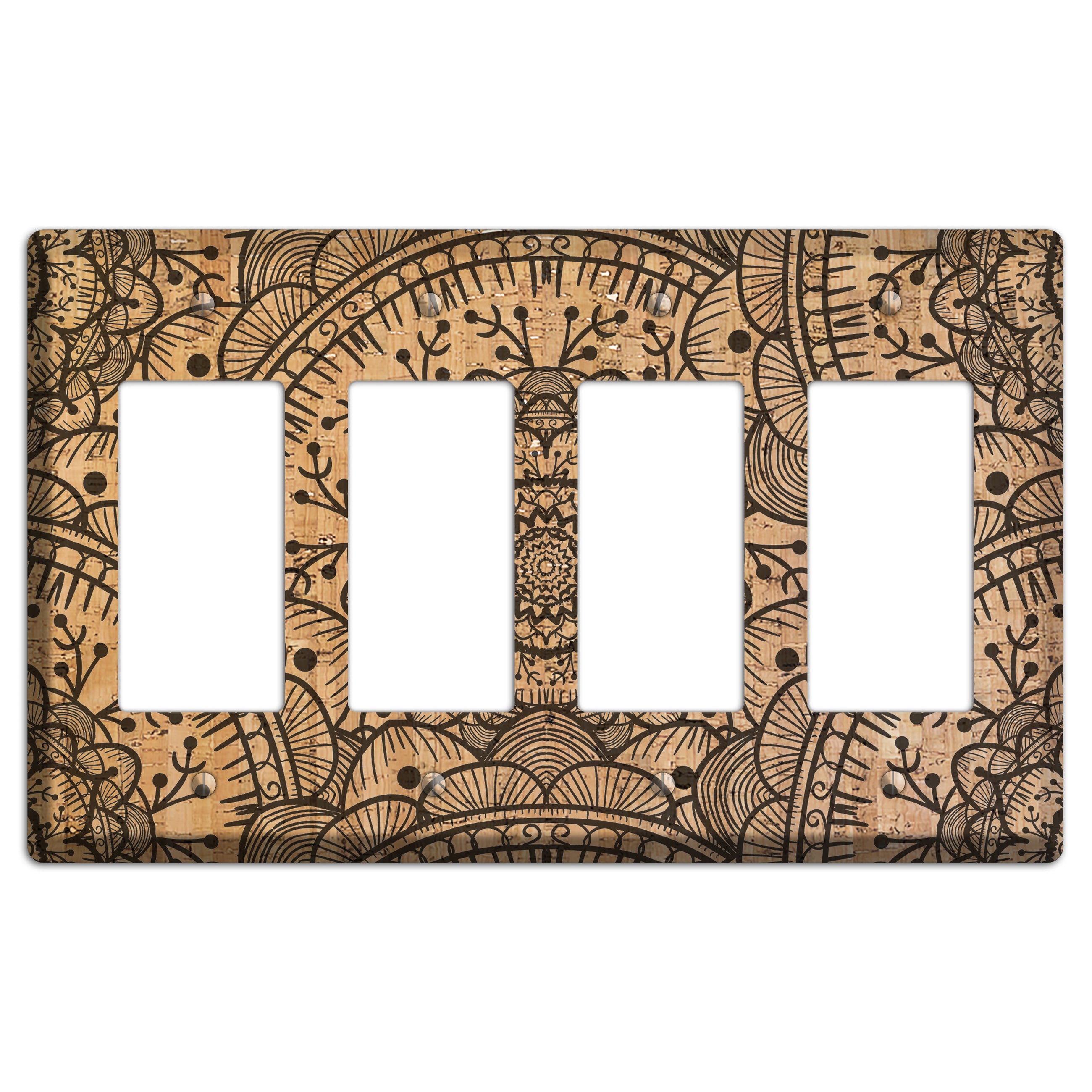 Mandala Cork 4 Rocker Wallplate
