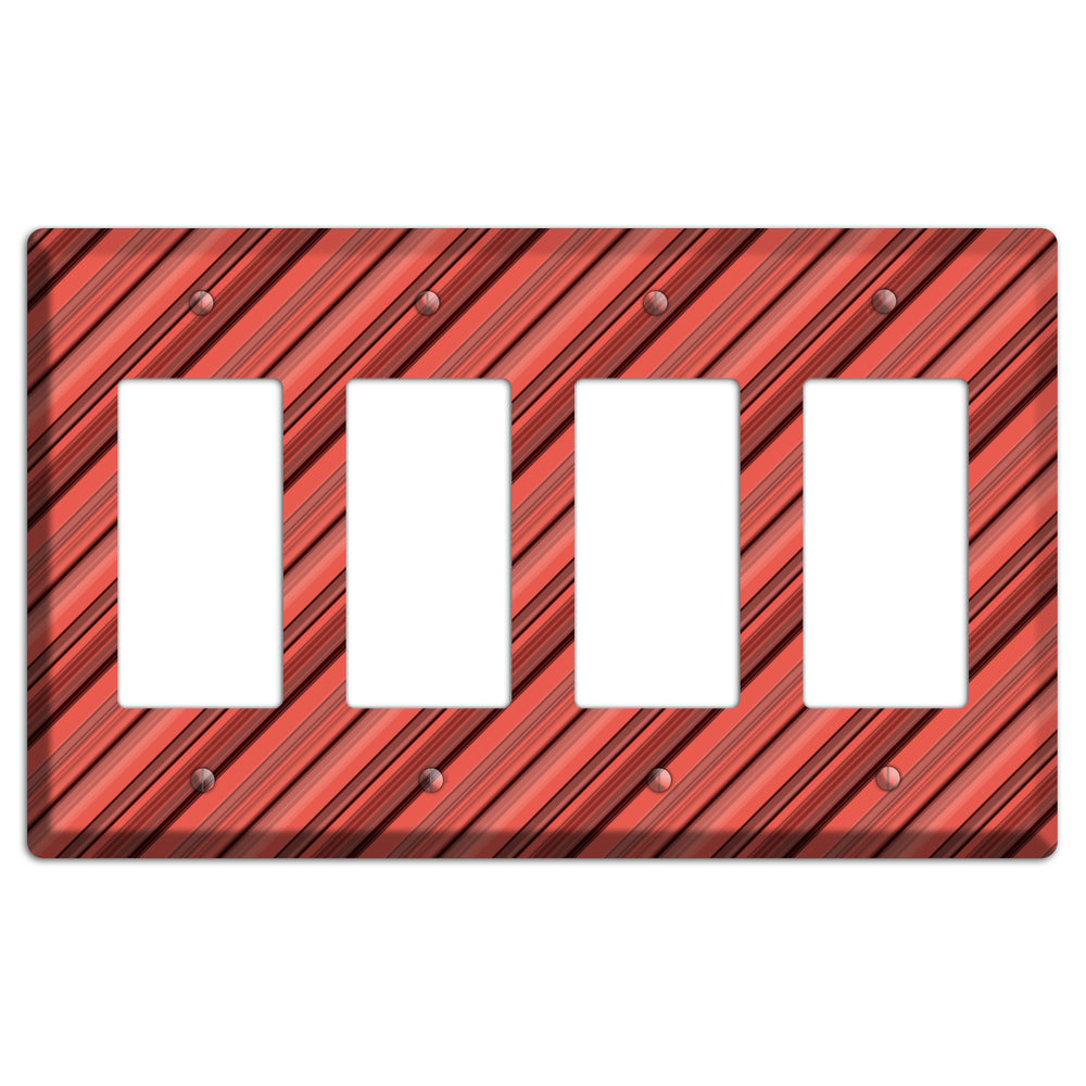Red Stripes 2 4 Rocker Wallplate