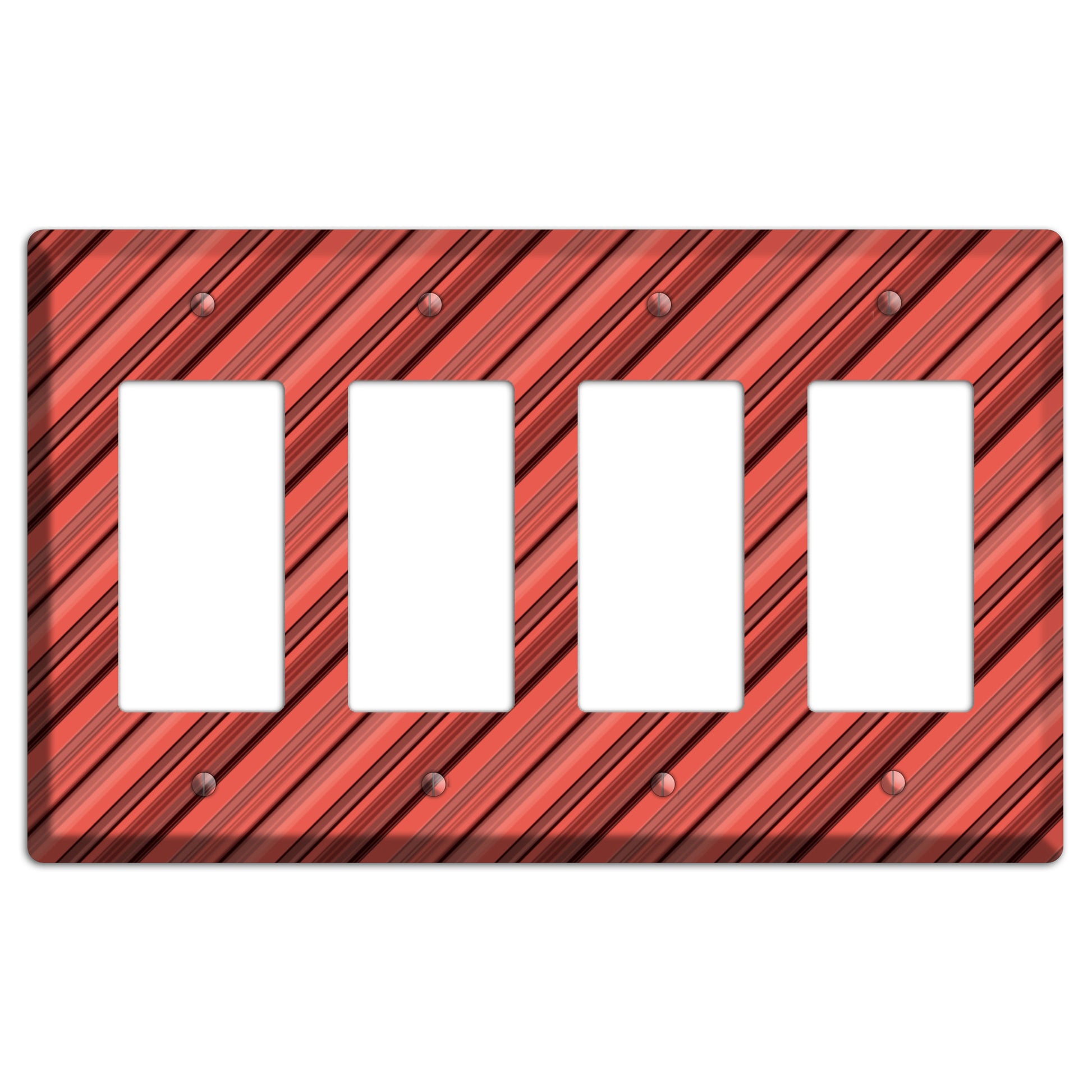 Red Stripes 2 4 Rocker Wallplate