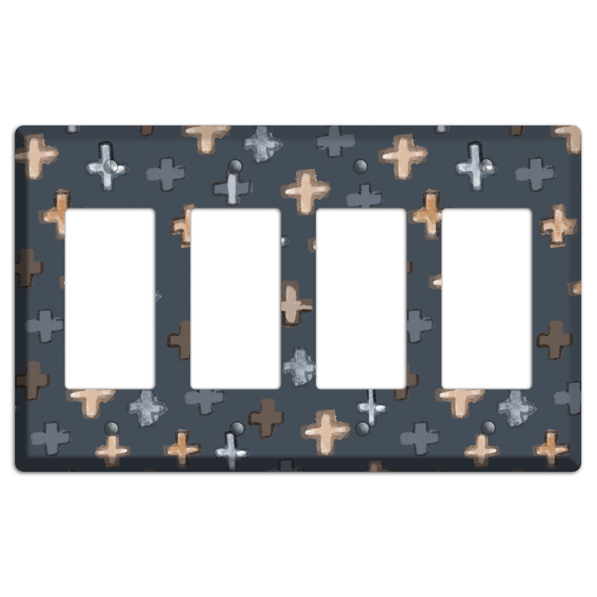 Navy Plus Signs 4 Rocker Wallplate