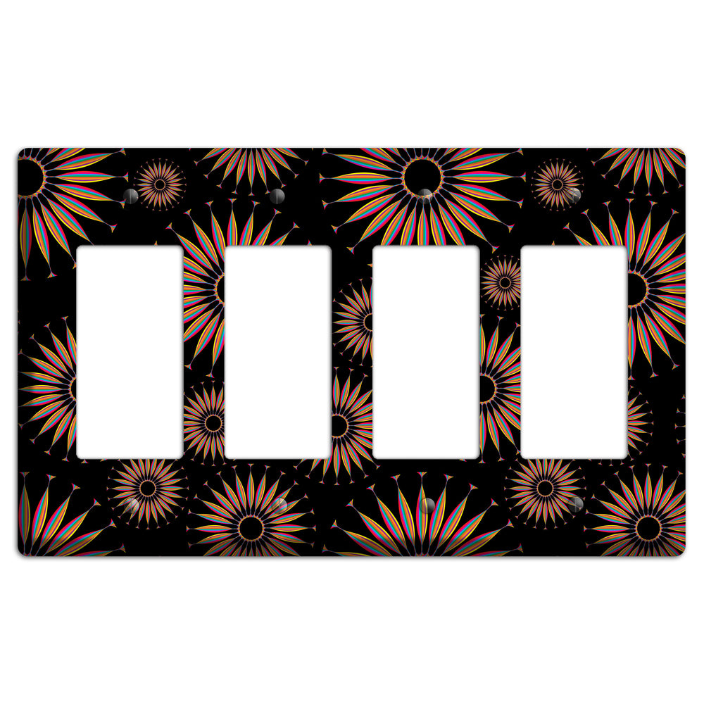 Black with Multi Suzani 4 Rocker Wallplate