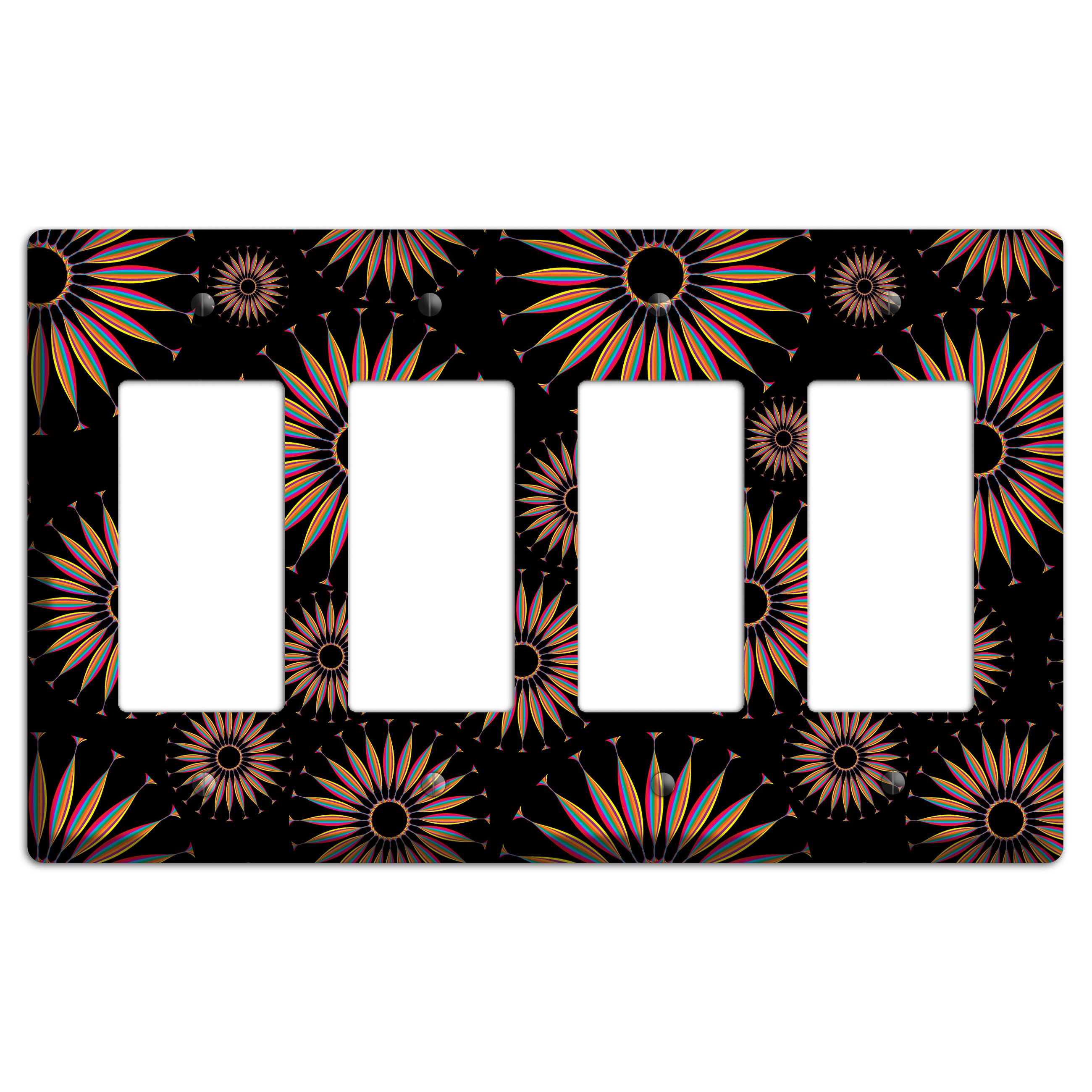 Black with Multi Suzani 4 Rocker Wallplate