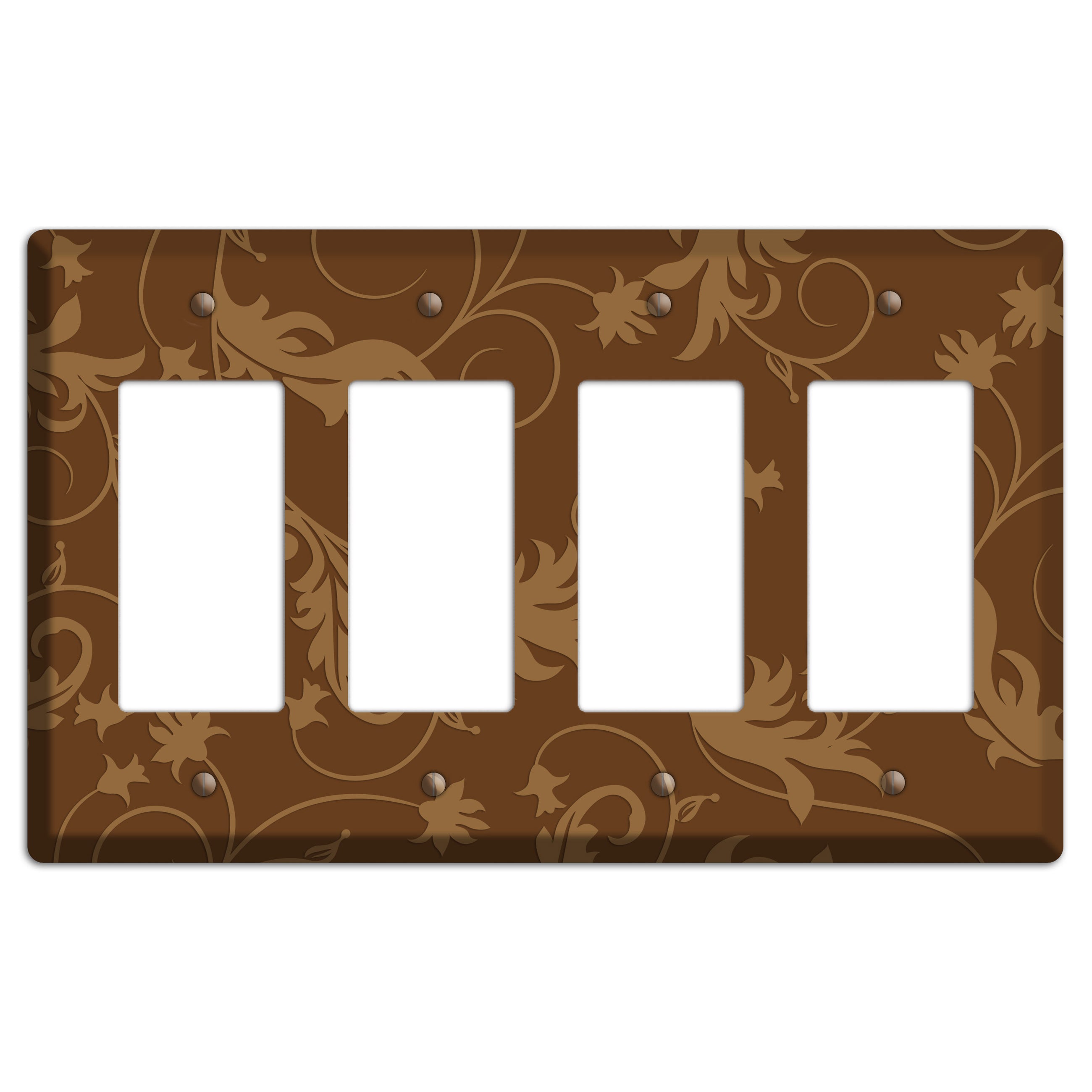 Brown Victorian Sprig 4 Rocker Wallplate