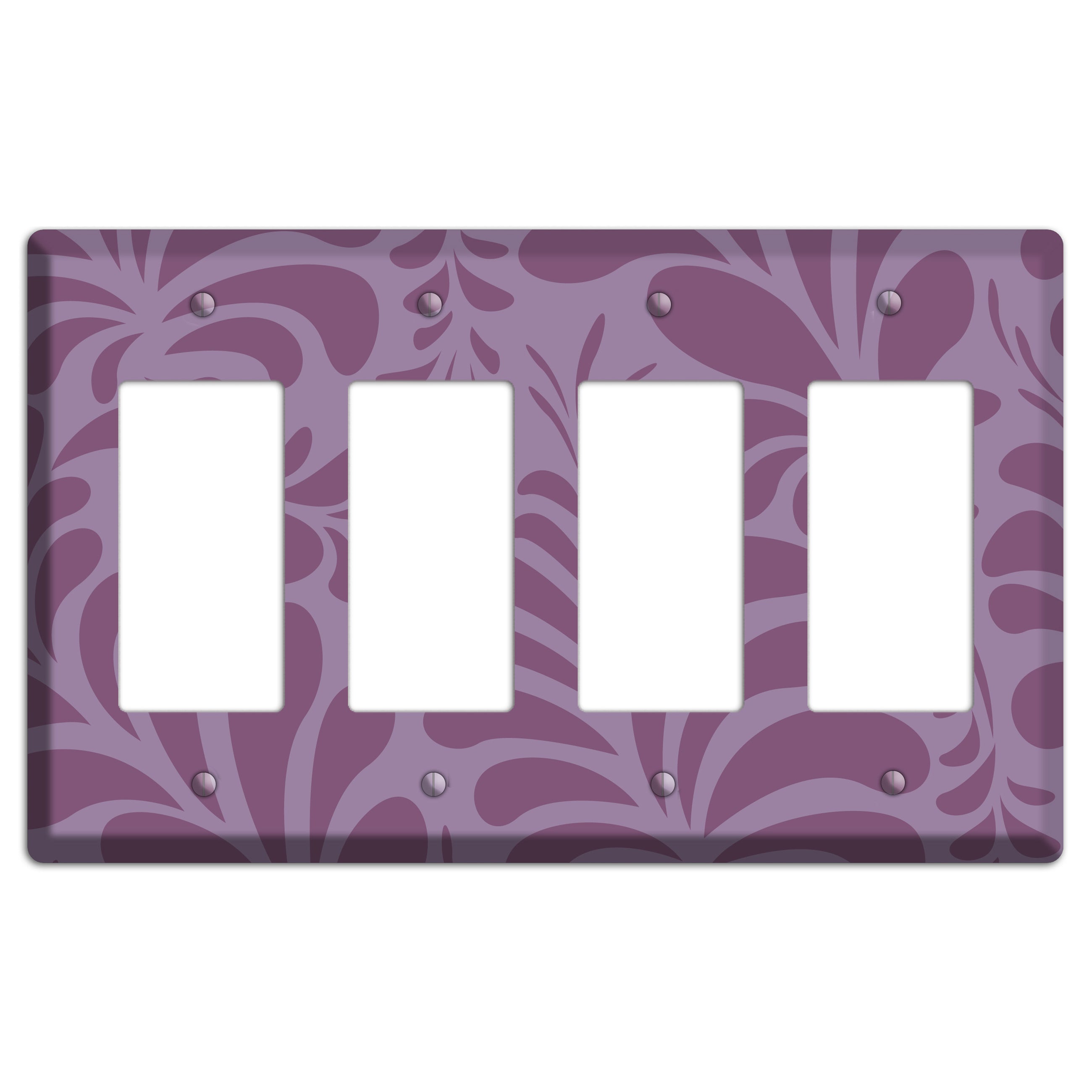 Purple Herati 4 Rocker Wallplate