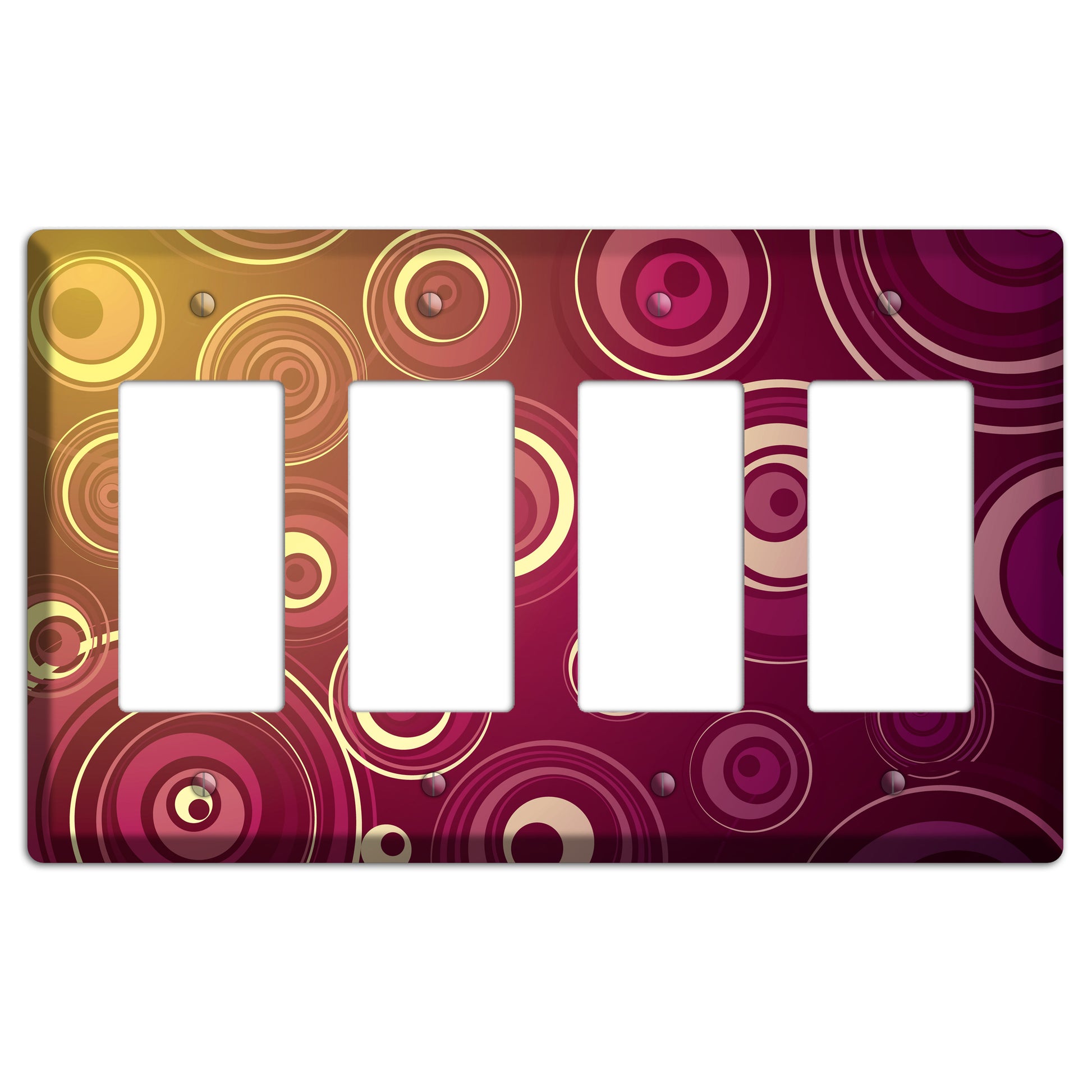 Maroon and Yellow Circles 4 Rocker Wallplate