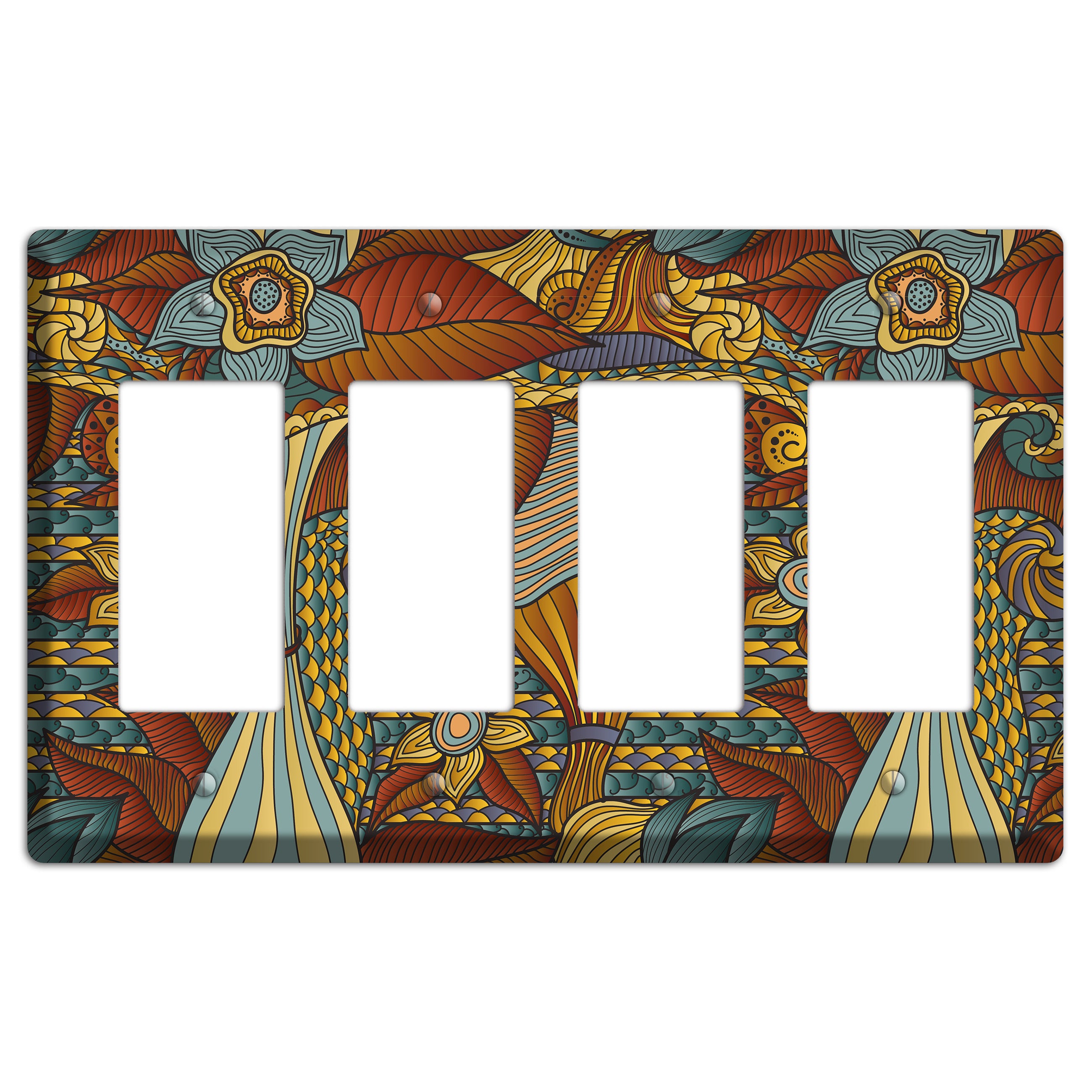 Retro Flourish 4 4 Rocker Wallplate
