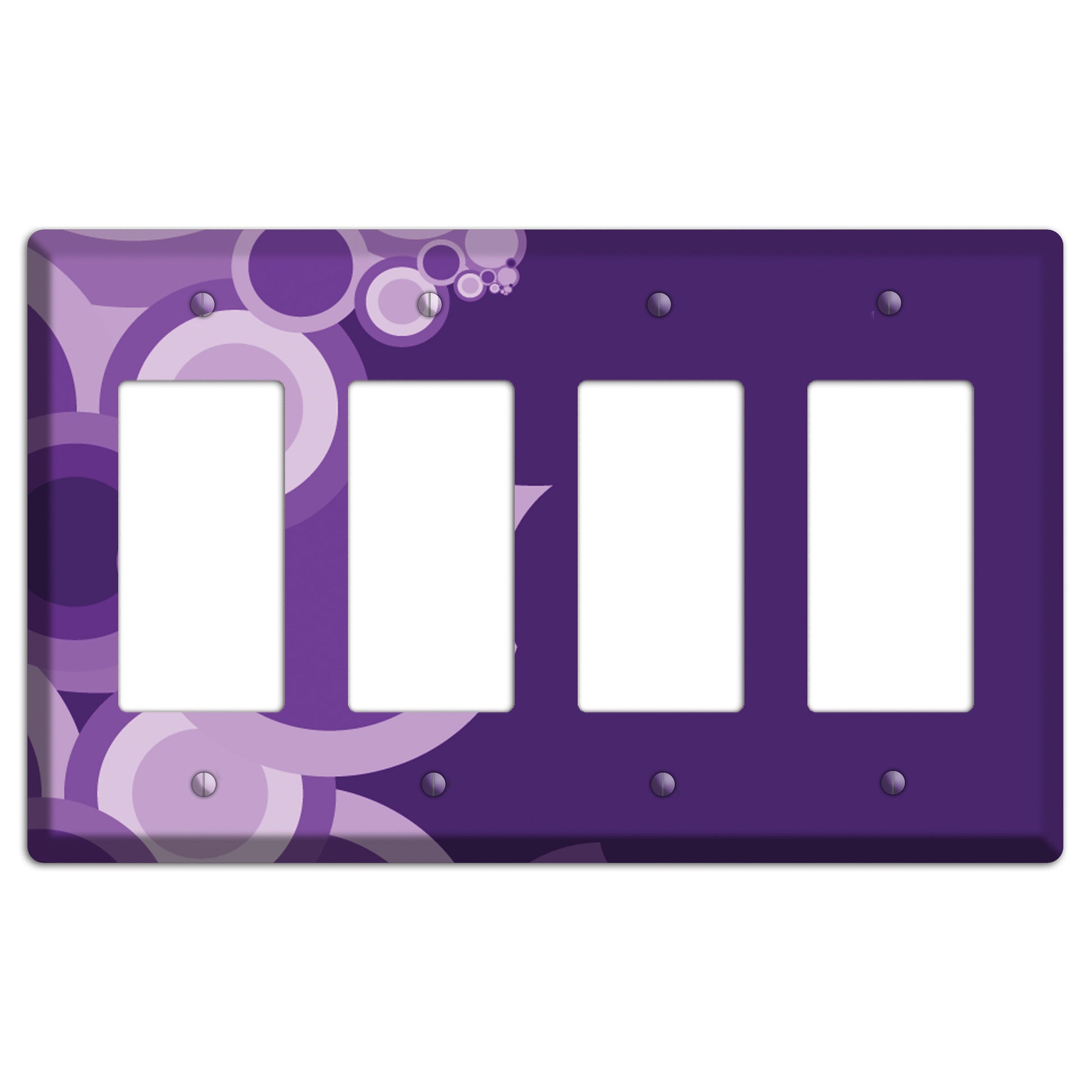 Purple Circles 4 Rocker Wallplate