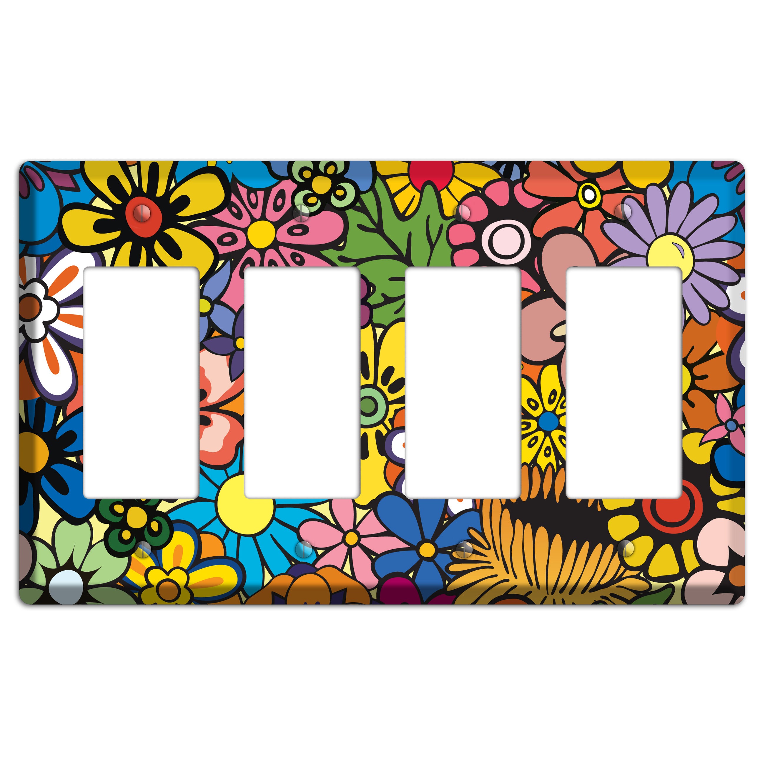 Flower Power 4 Rocker Wallplate