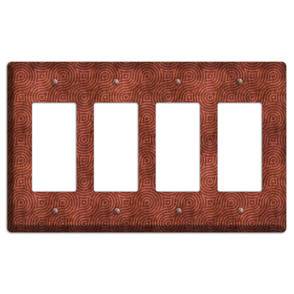 Red Swirl 4 Rocker Wallplate
