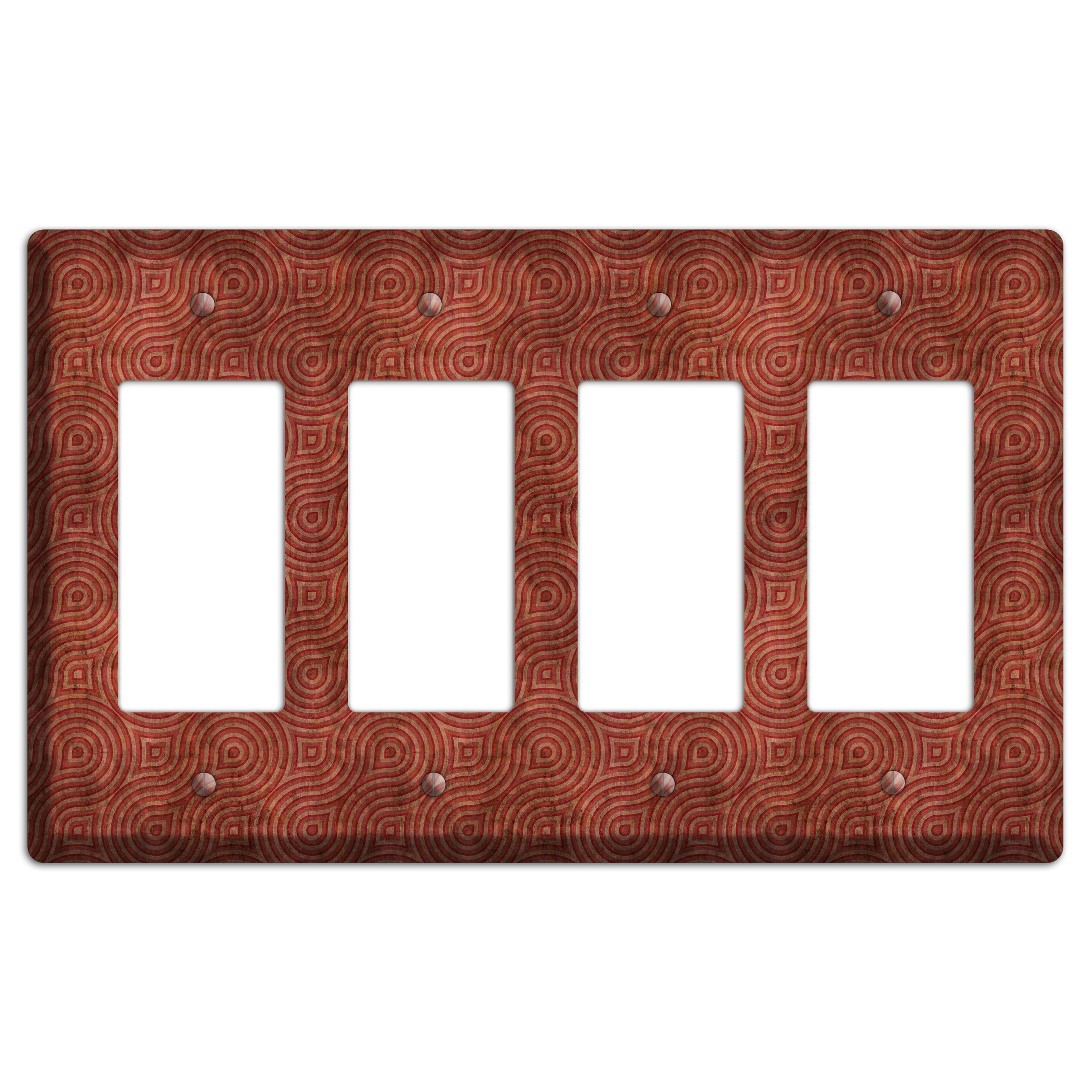 Red Swirl 4 Rocker Wallplate
