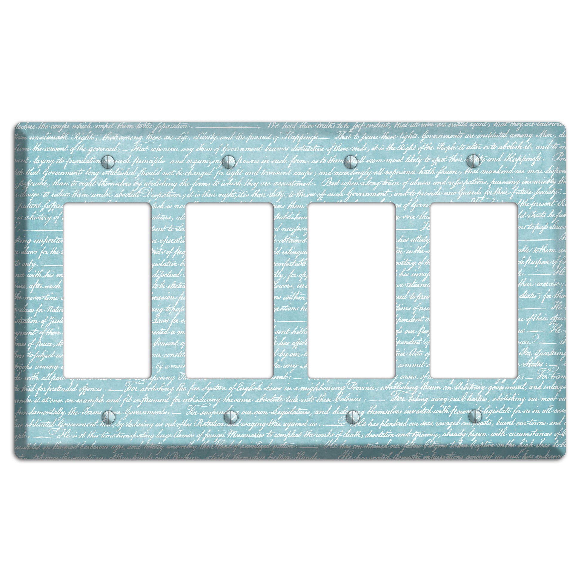 Blue Stained Script 4 Rocker Wallplate