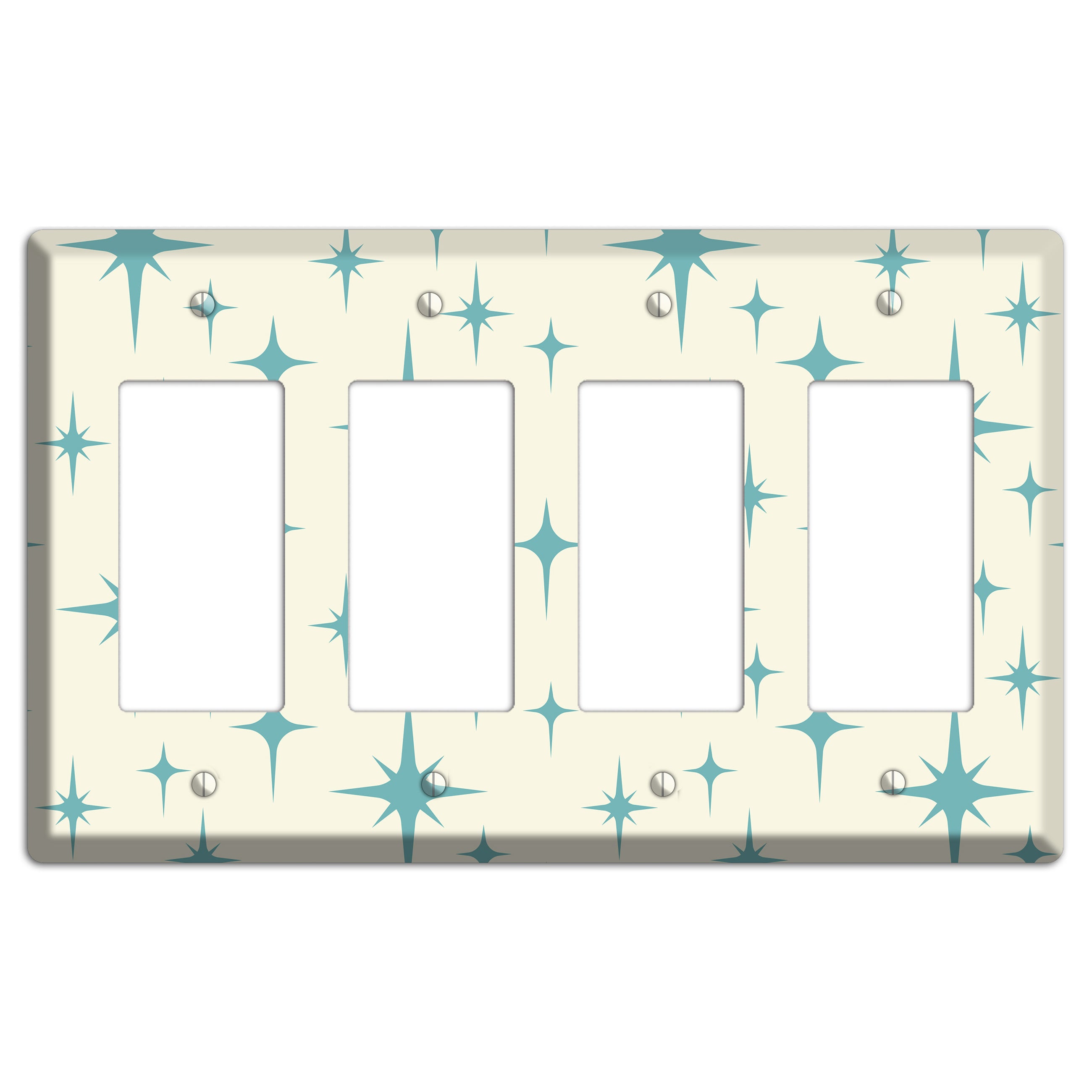 Yellow Atomic Star 4 Rocker Wallplate