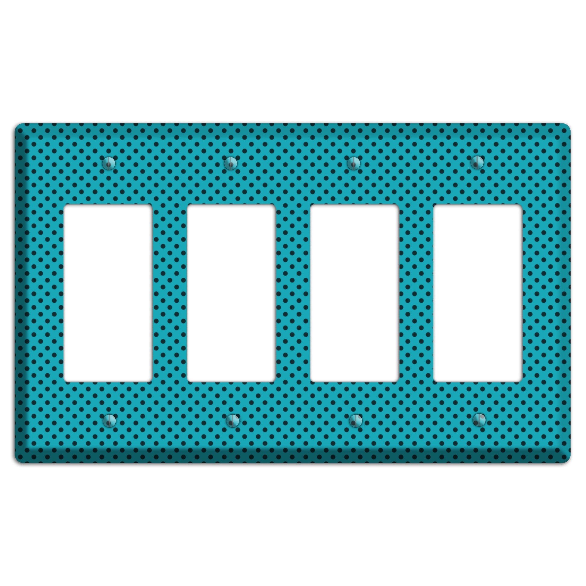 Turquoise with Polka Dots 4 Rocker Wallplate