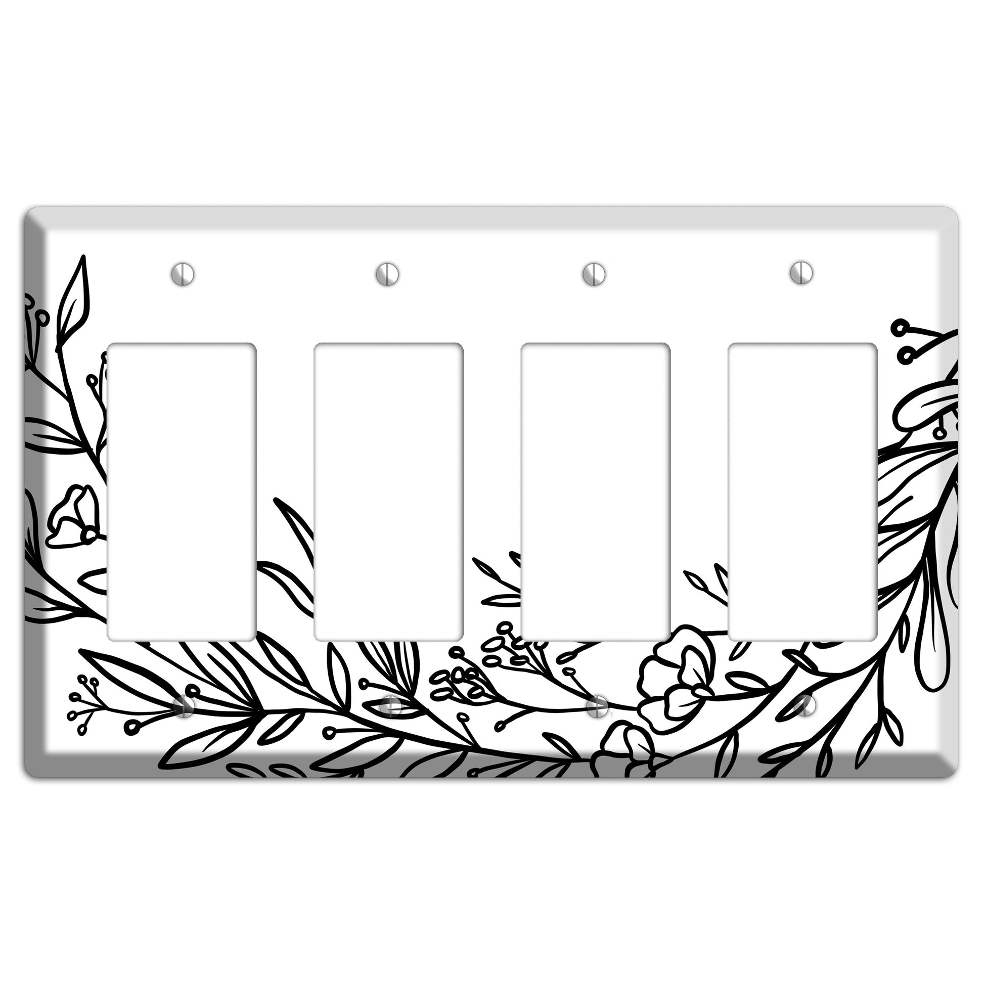 Hand-Drawn Floral 24 4 Rocker Wallplate