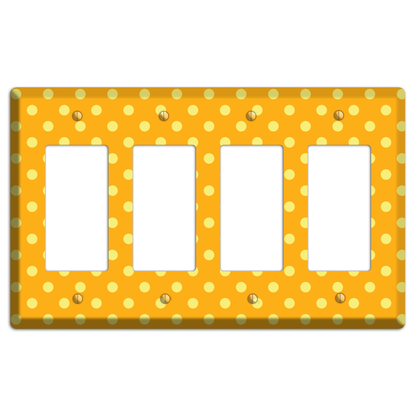 Orange and Yellow Polka Dot 4 Rocker Wallplate