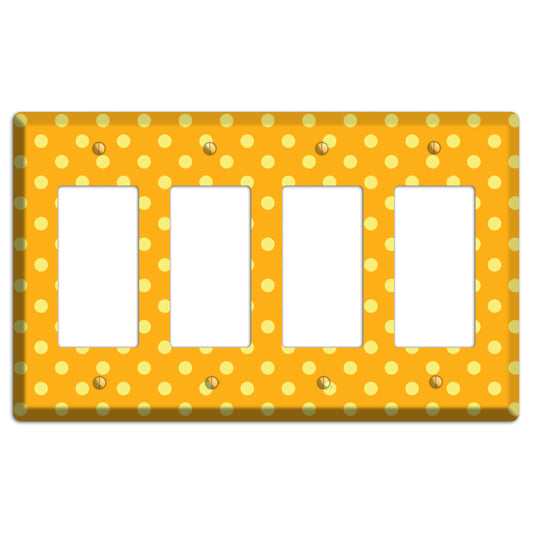 Orange and Yellow Polka Dot 4 Rocker Wallplate