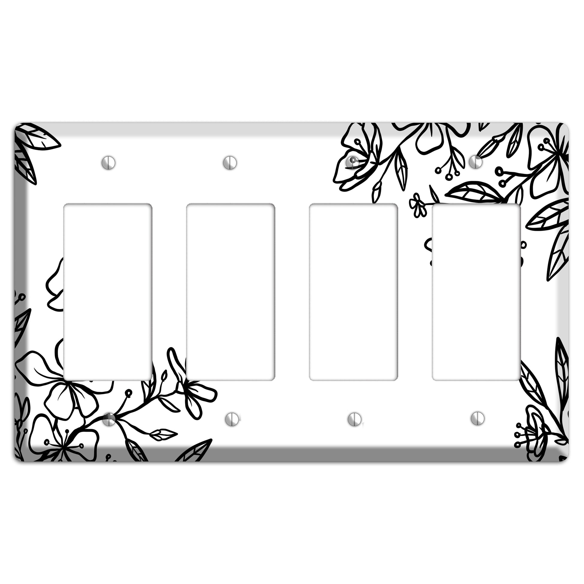 Hand-Drawn Floral 18 4 Rocker Wallplate
