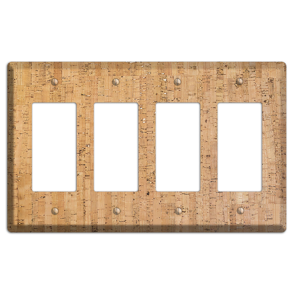 Natural Cork 4 Rocker Wallplate