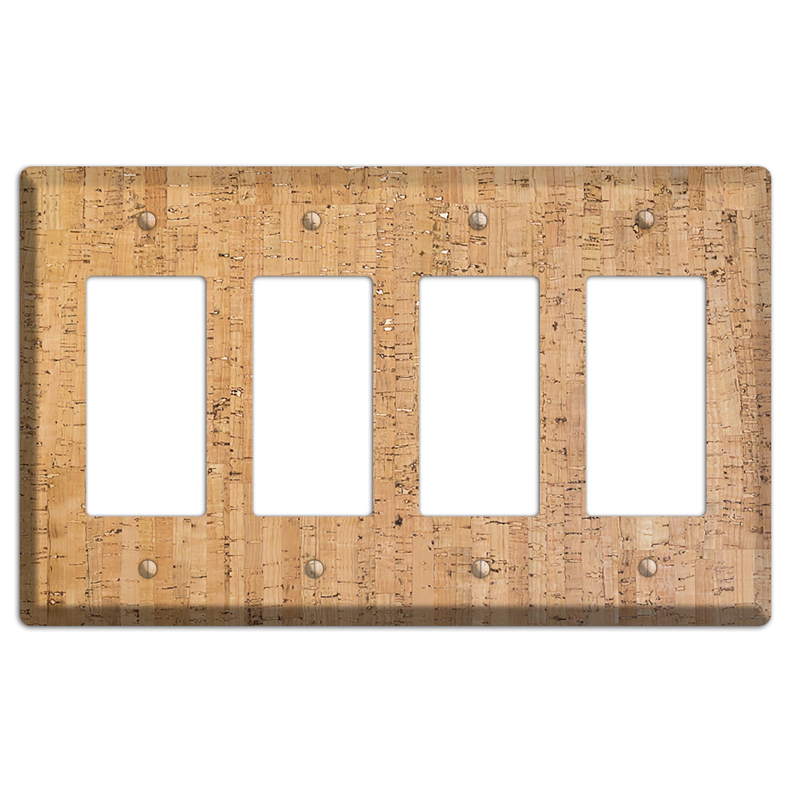 Natural Cork 4 Rocker Wallplate