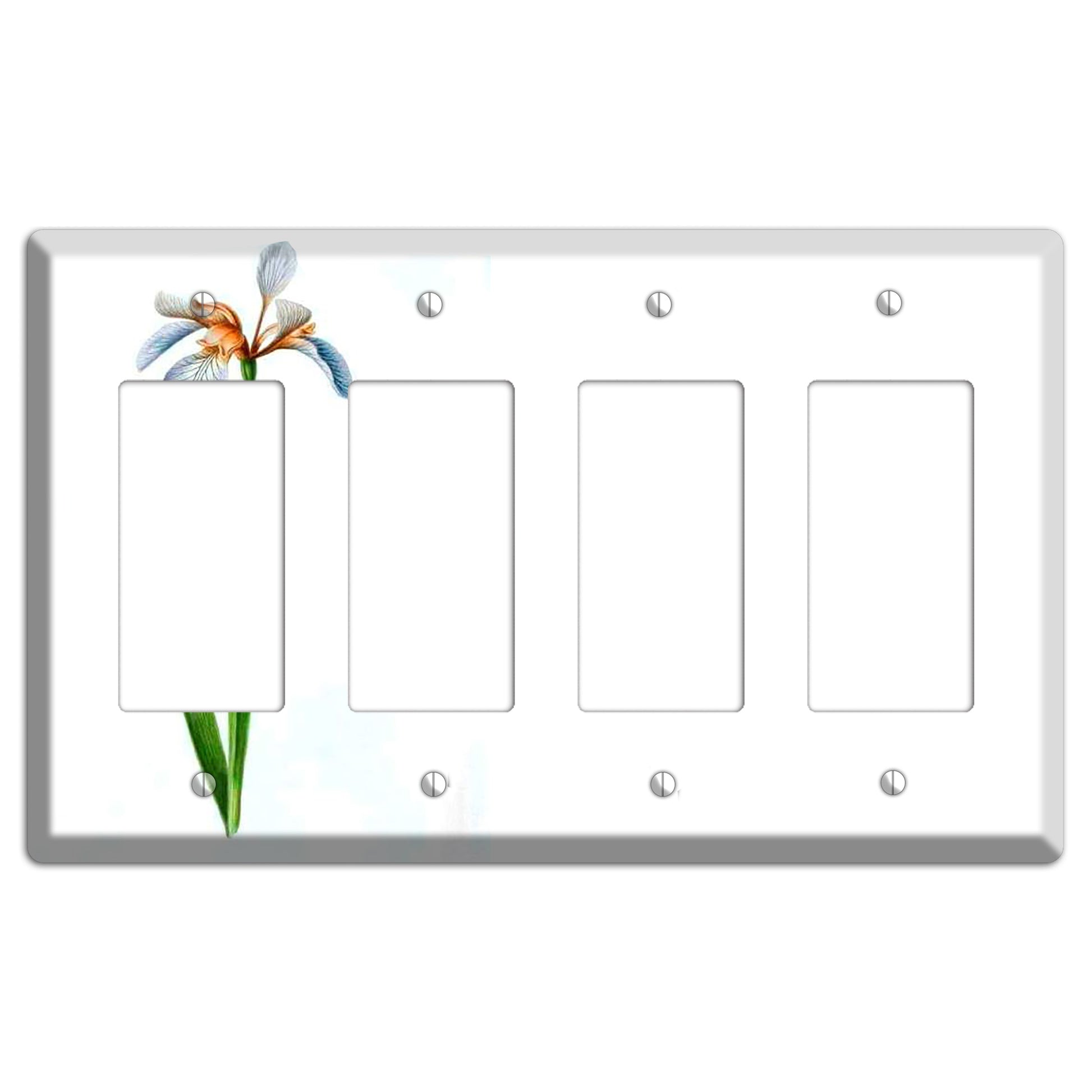 White Iris 2 4 Rocker Wallplate