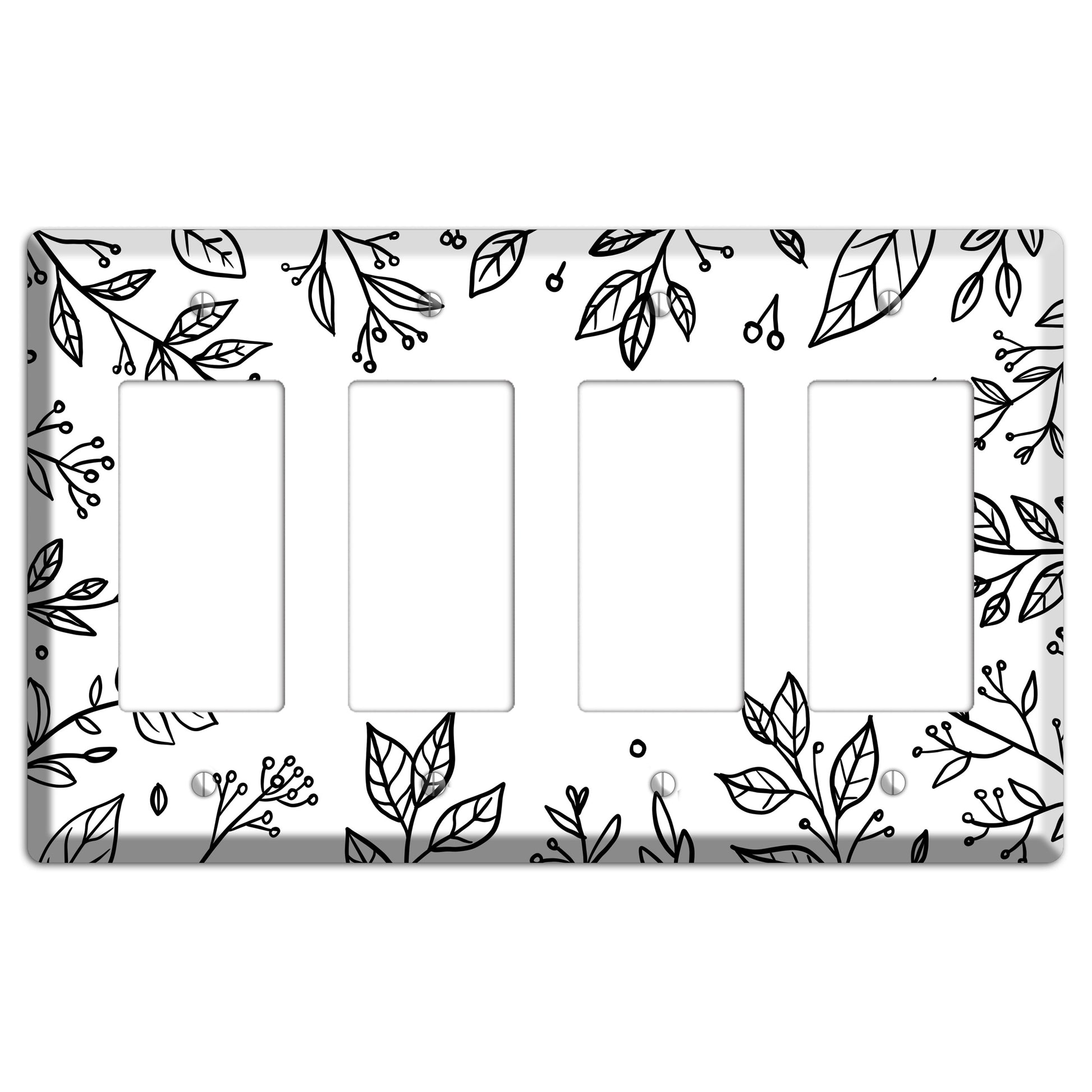 Hand-Drawn Floral 28 4 Rocker Wallplate