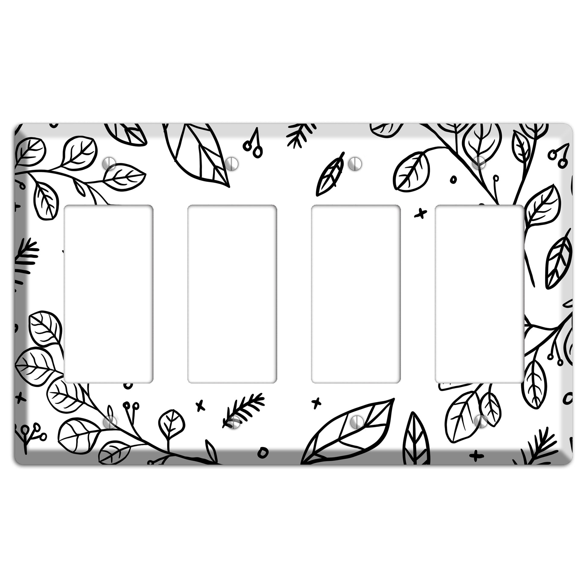 Hand-Drawn Floral 26 4 Rocker Wallplate