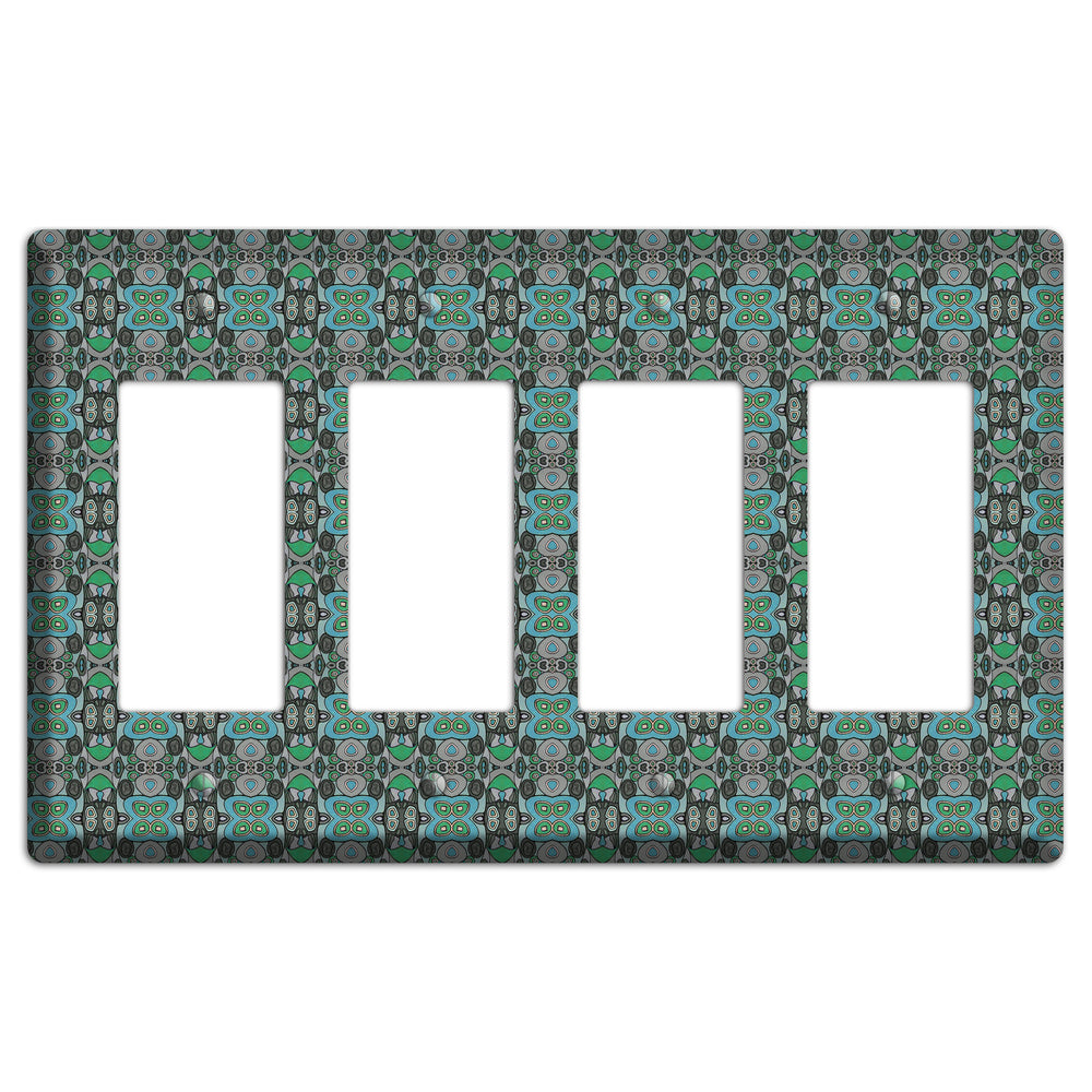 Green Tapestry 4 Rocker Wallplate