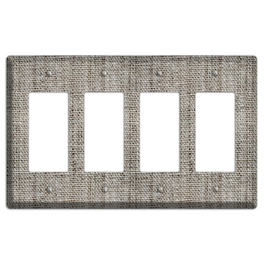 Zorba Burlap 4 Rocker Wallplate