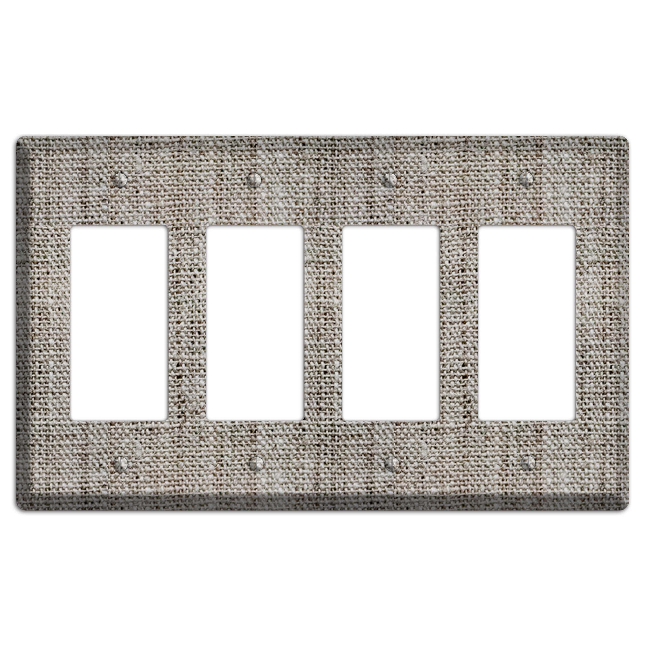 Zorba Burlap 4 Rocker Wallplate