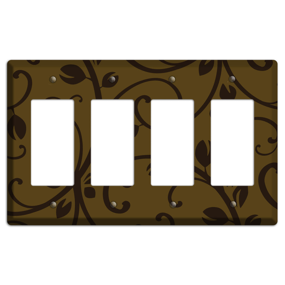 Brown Bud Sprig 4 Rocker Wallplate
