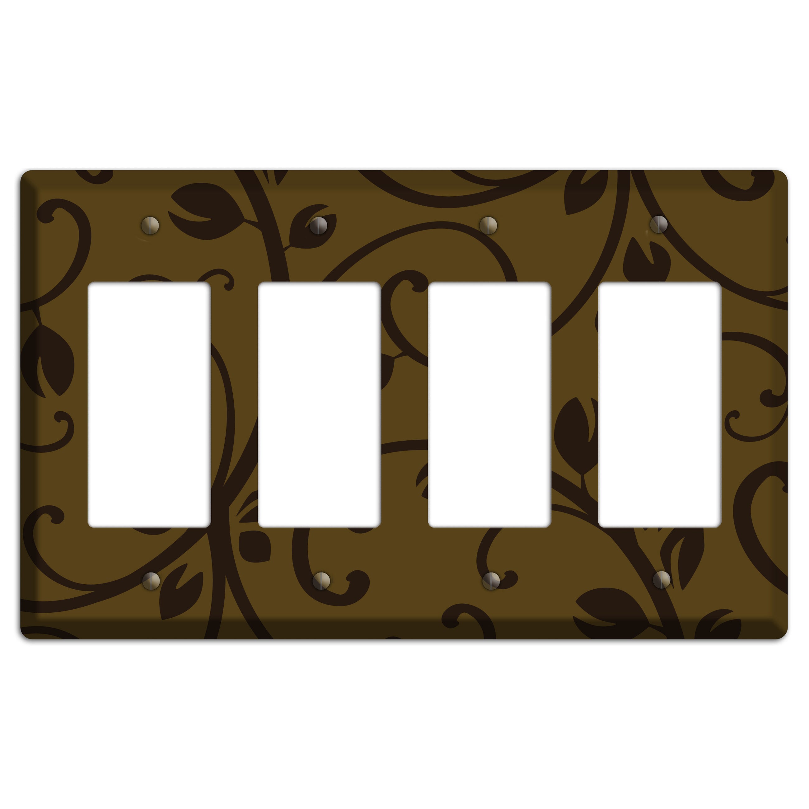 Brown Bud Sprig 4 Rocker Wallplate