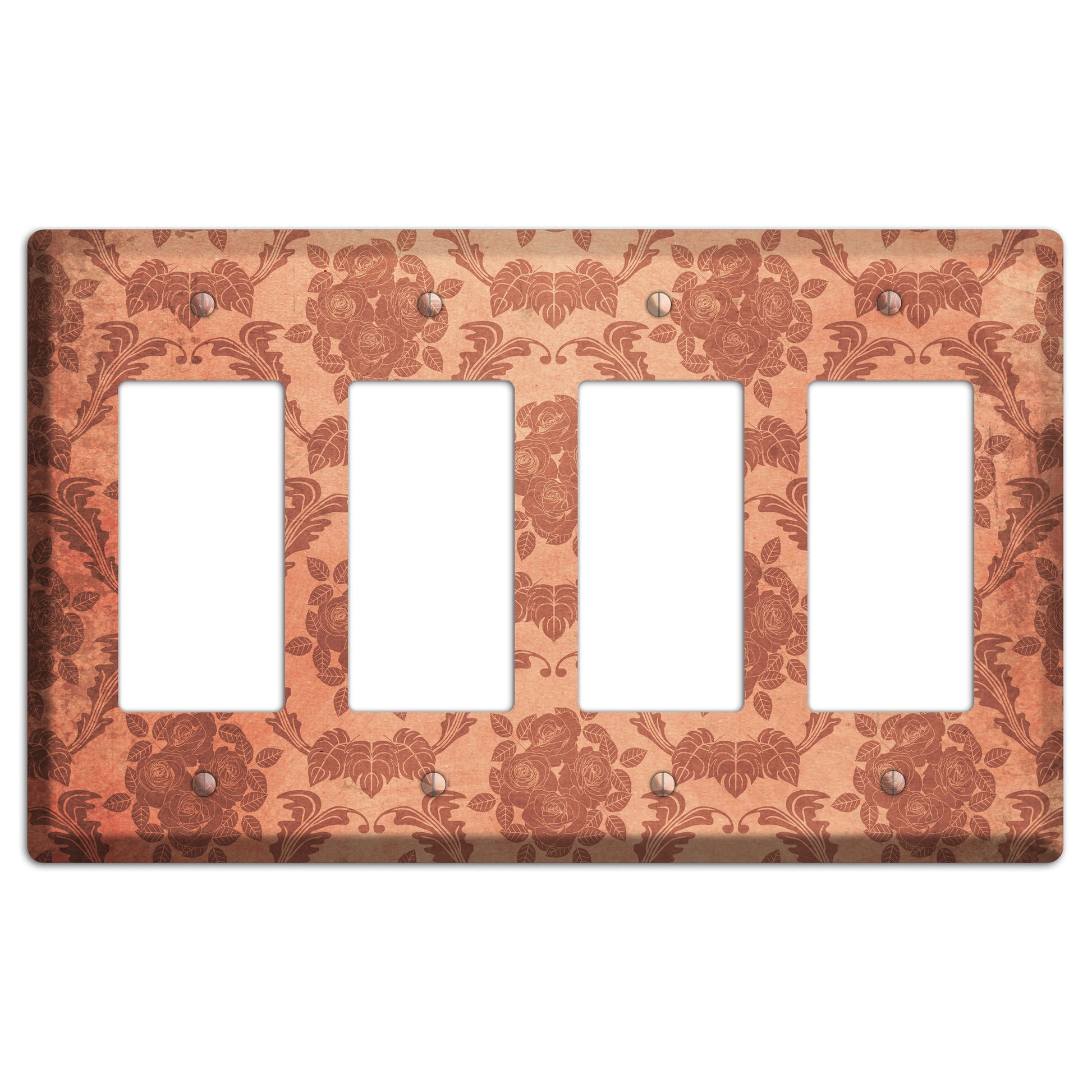 Contessa Vintage Rose Damask 4 Rocker Wallplate
